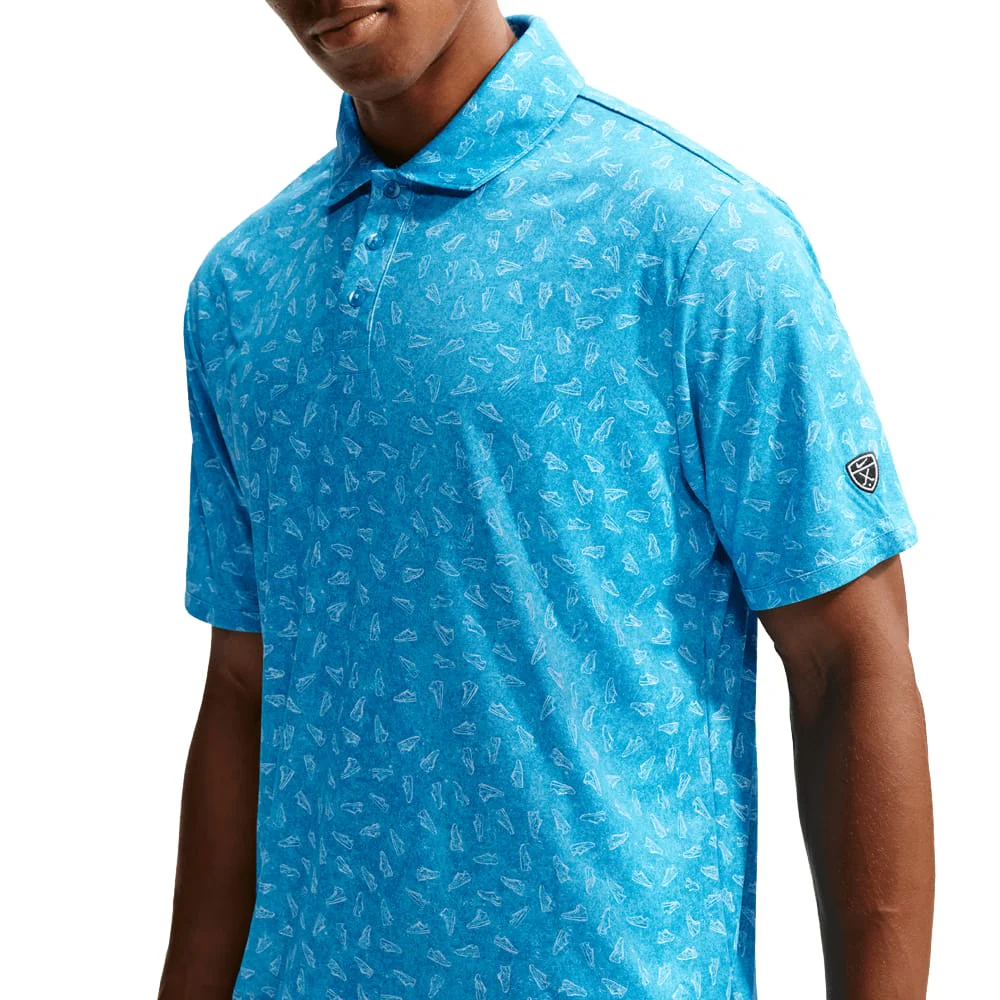 Nike Par Dri-Fit Grass Print Polo Shirt - Aurora Blue - Image 4