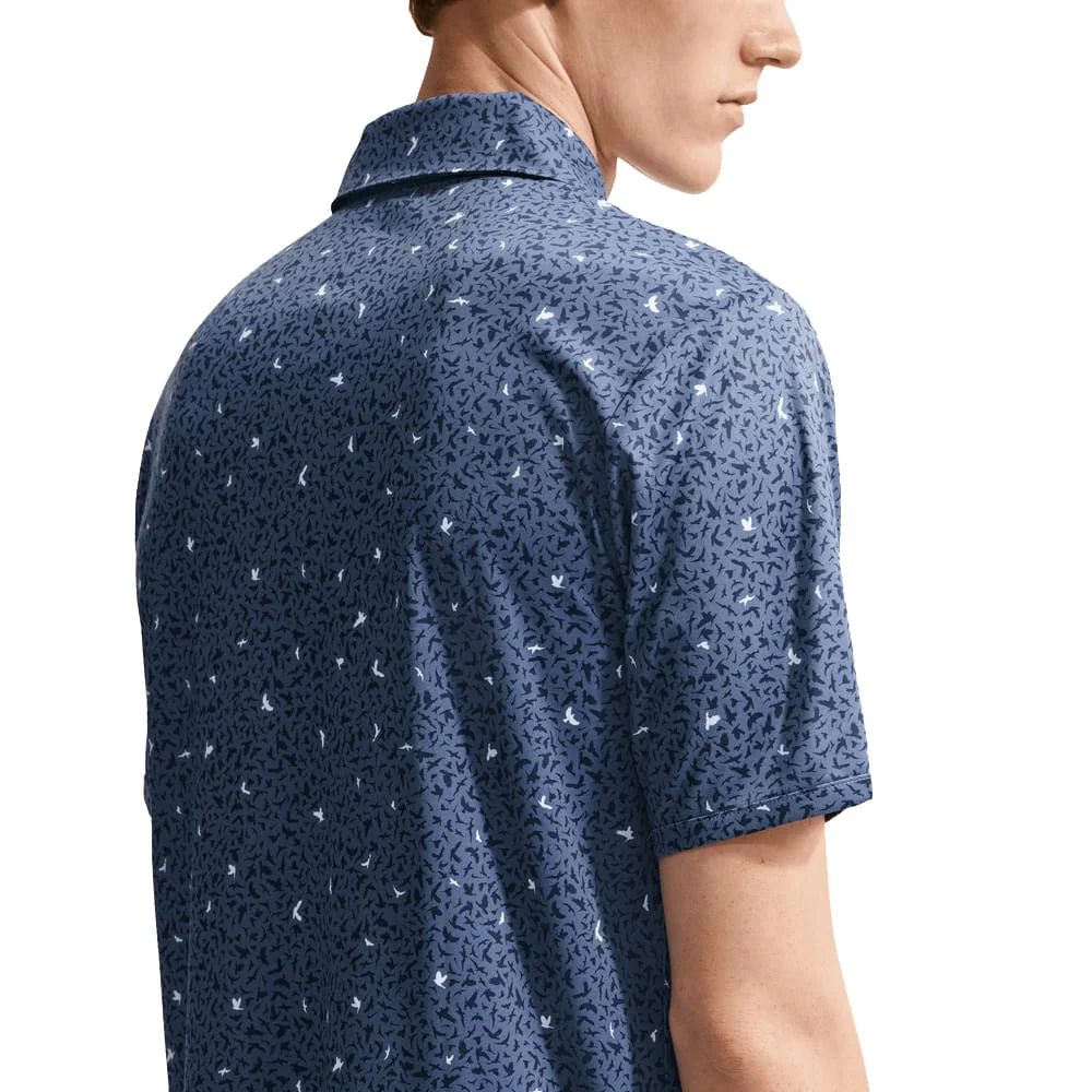 Nike Par Dri-Fit Microprint Birds Polo Shirt - Diffused Blue - Image 3
