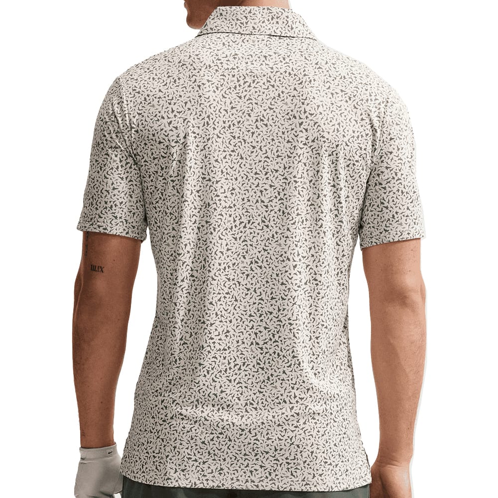 Nike Par Dri-Fit Microprint Birds Polo Shirt - Light Orewood Brn - Image 2