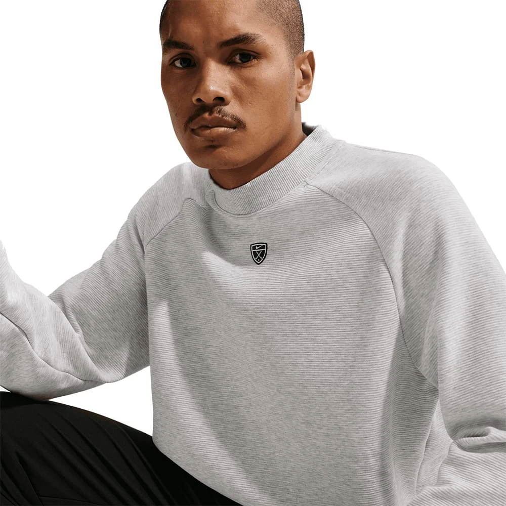 Nike Par Therma-Fit Crew Neck Pullover - Wolf Grey/White/Black - Image 2