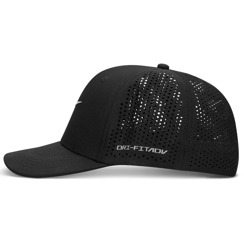 Nike Rise Dri-Fit Adv SwooshFlex Structured Golf Cap - Black/Anthracite/White - Image 3