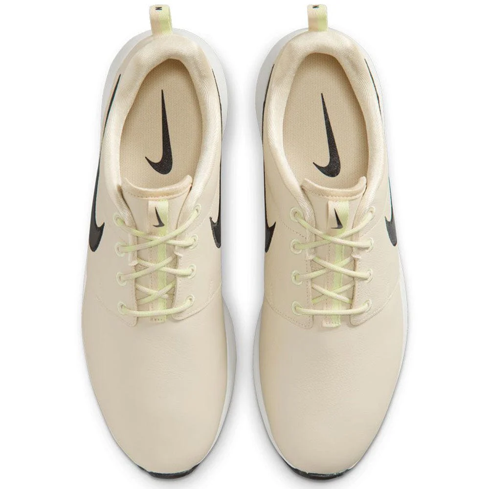 Nike Roshe Golf Premium Waterproof Spikeless Shoes - Light Khaki/Black/Light Liquid Lime/Sail - Image 6