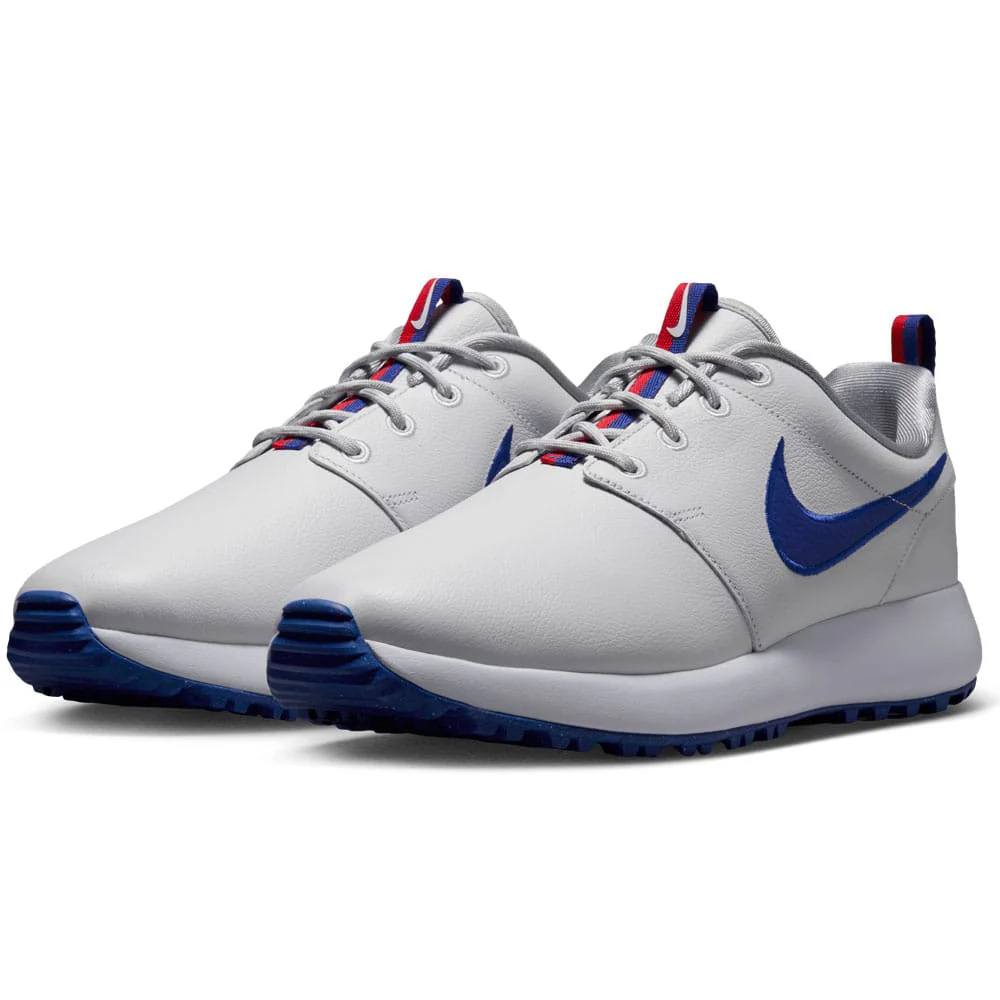 Nike Roshe Golf Premium Spikeless Shoes - Off White/Old Royal/White/Fire Red - Image 2