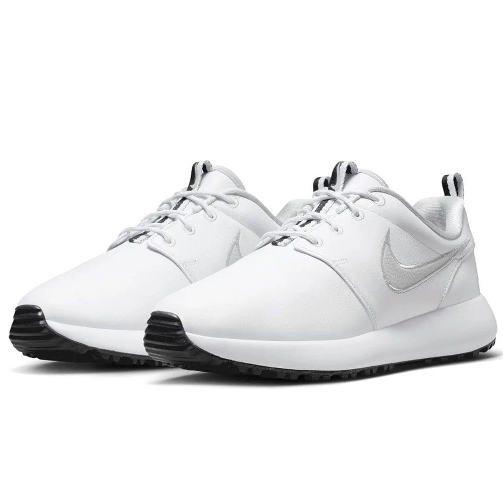 Nike Roshe Golf Premium Waterproof Spikeless Shoes - White/Black/White - Image 4