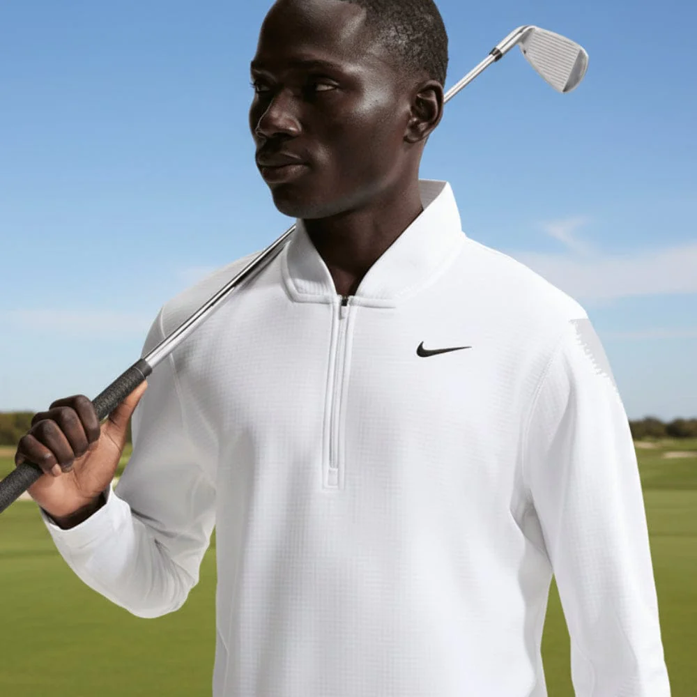 Nike Velocity Therma-Fit 1/2 Zip Pullover - White/Black - Image 5