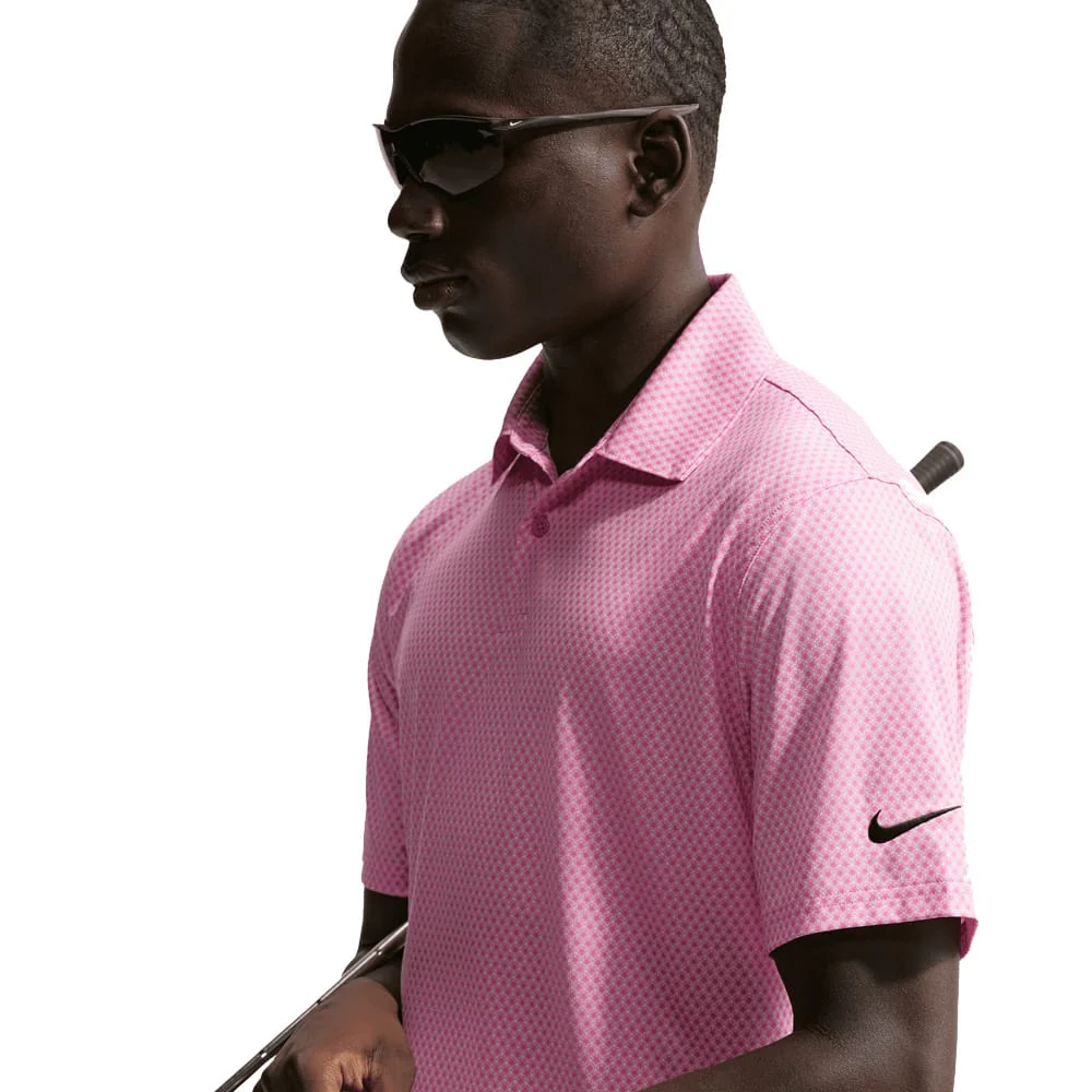Nike Dri-Fit Velocity Floral Print Polo Shirt - Pink Foam/Peony/Black - Image 4
