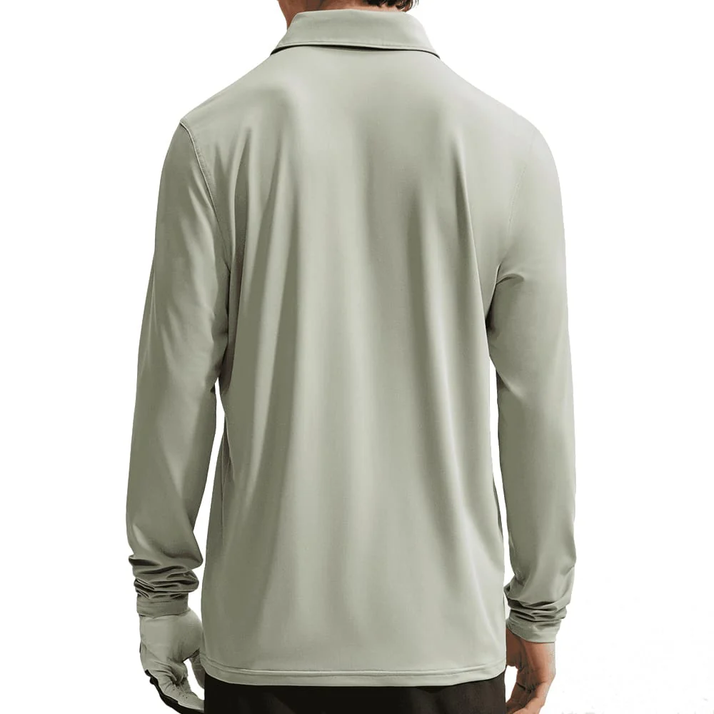 Nike Dri-Fit Velocity Long Sleeve Polo Shirt - Jade Horizon/Black - Image 2