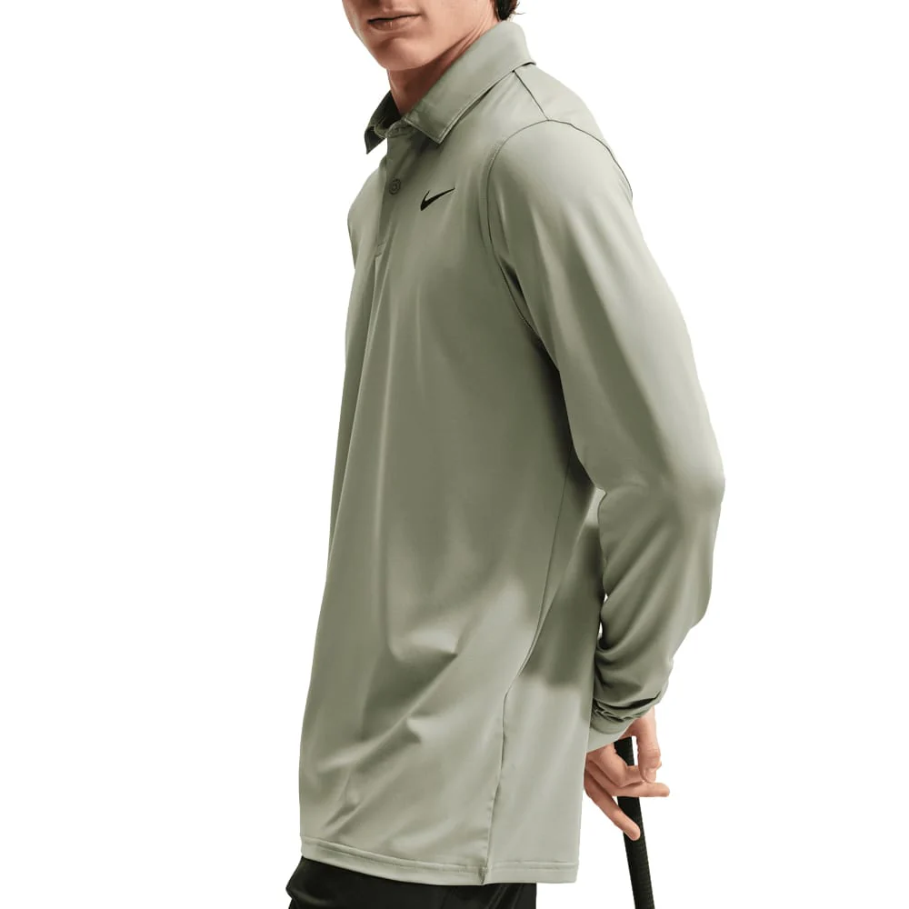 Nike Dri-Fit Velocity Long Sleeve Polo Shirt - Jade Horizon/Black - Image 5