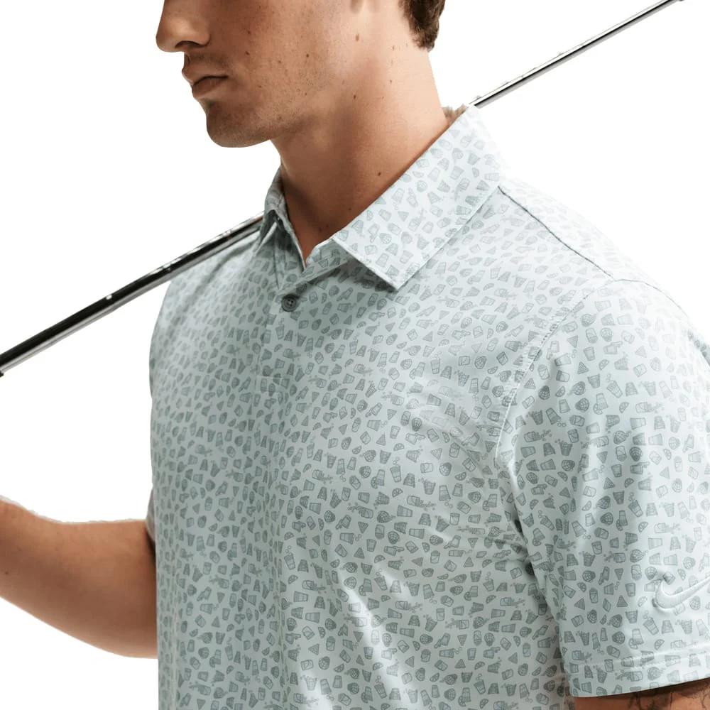Nike Dri-Fit Velocity Micro-Print Polo Shirt - Baltic Blue/Baltic Blue/White - Image 4
