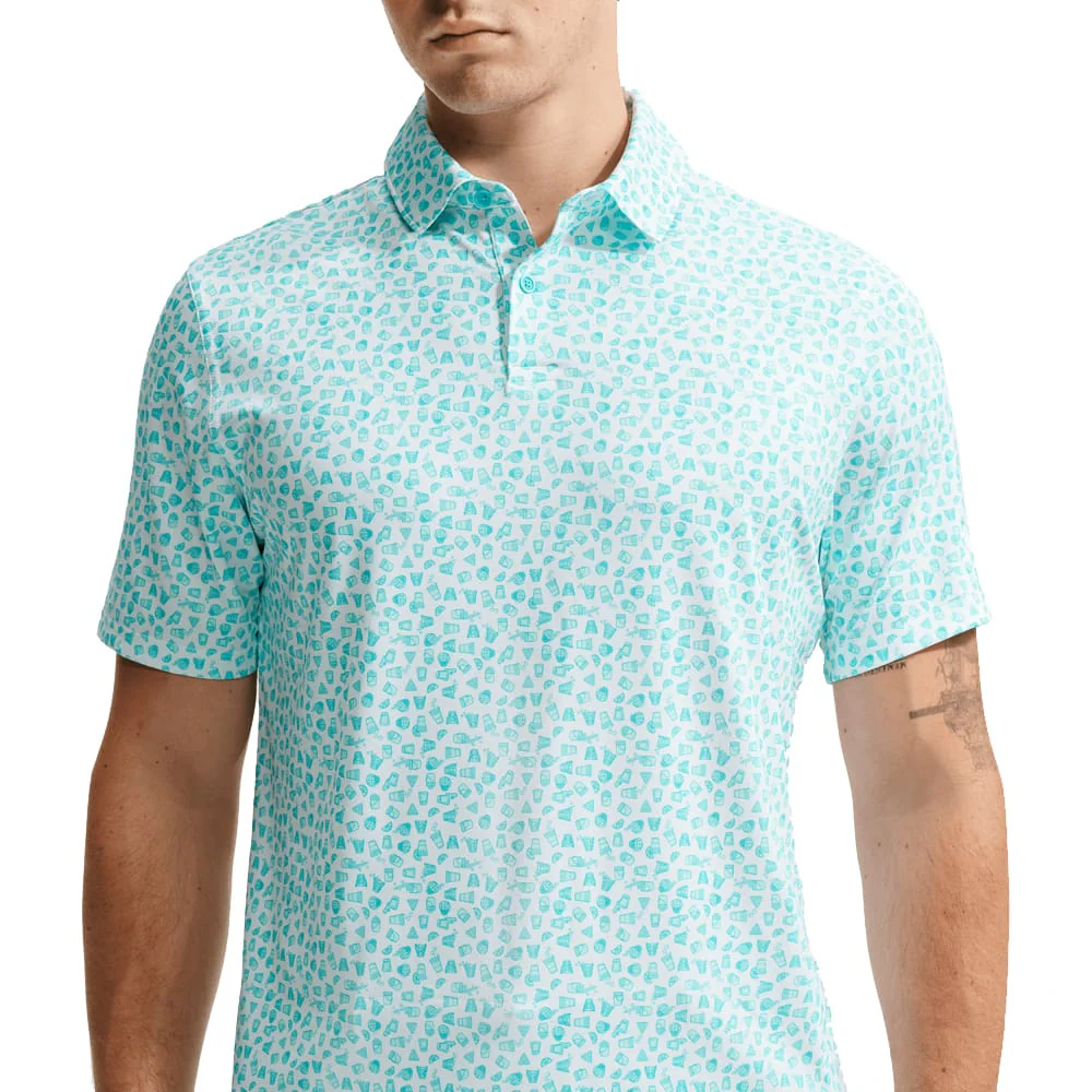 Nike Dri-Fit Velocity Micro-Print Polo Shirt - Jade Horizon/Jade Horizon/White - Image 2