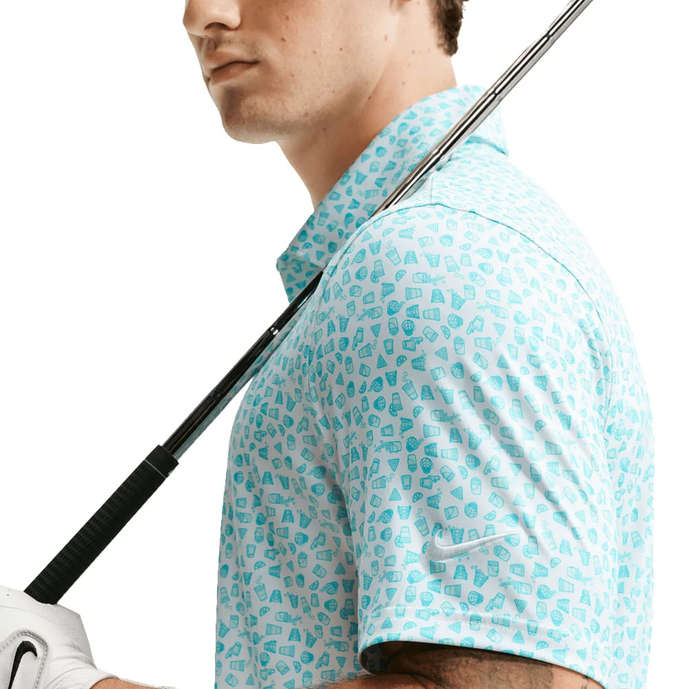 Nike Dri-Fit Velocity Micro-Print Polo Shirt - Jade Horizon/Jade Horizon/White - Image 4