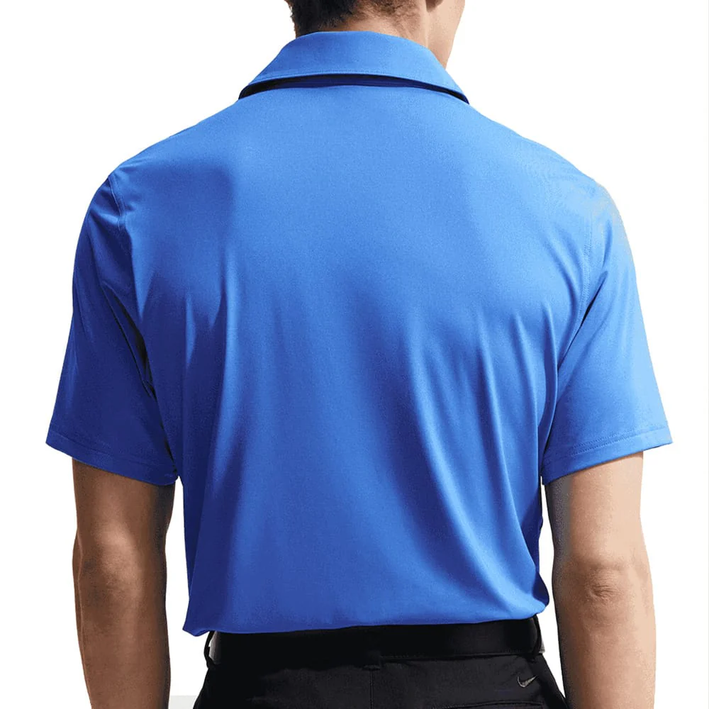 Nike Dri-Fit Velocity Solid Polo Shirt - Pacific Blue/Black - Image 2