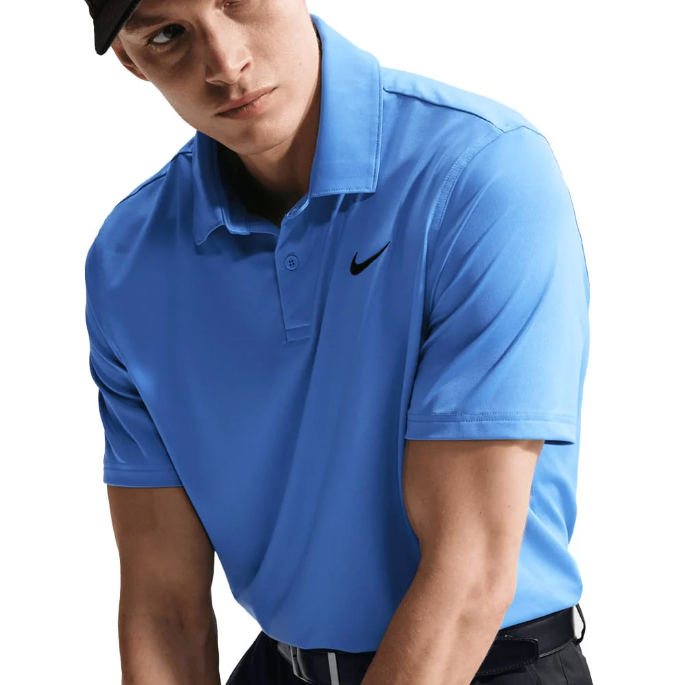 Nike Dri-Fit Velocity Solid Polo Shirt - Pacific Blue/Black - Image 6