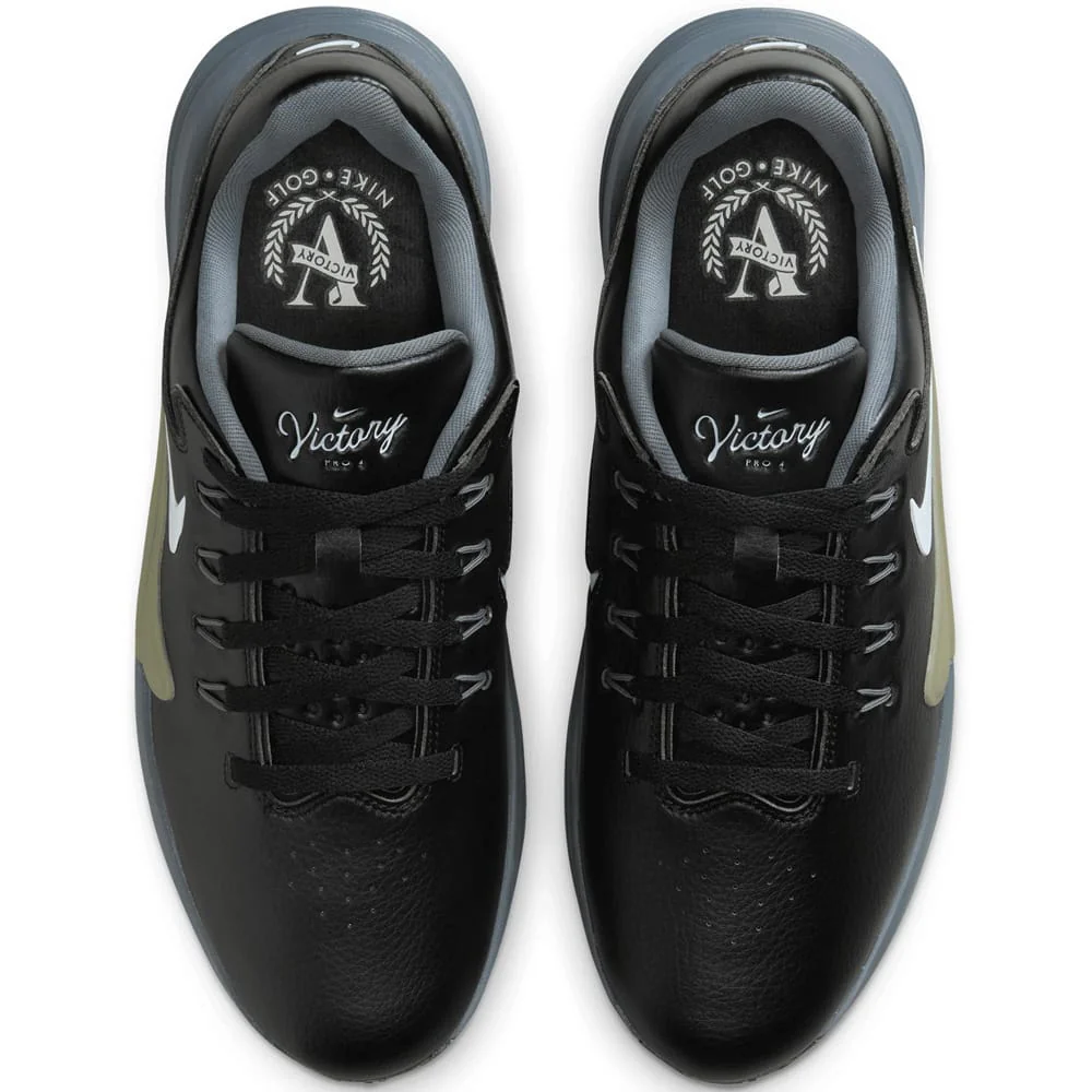 Nike Victory Pro 4 Spiked Waterproof Shoes - Black/White/Dusty Olive/Iron Grey - Image 4