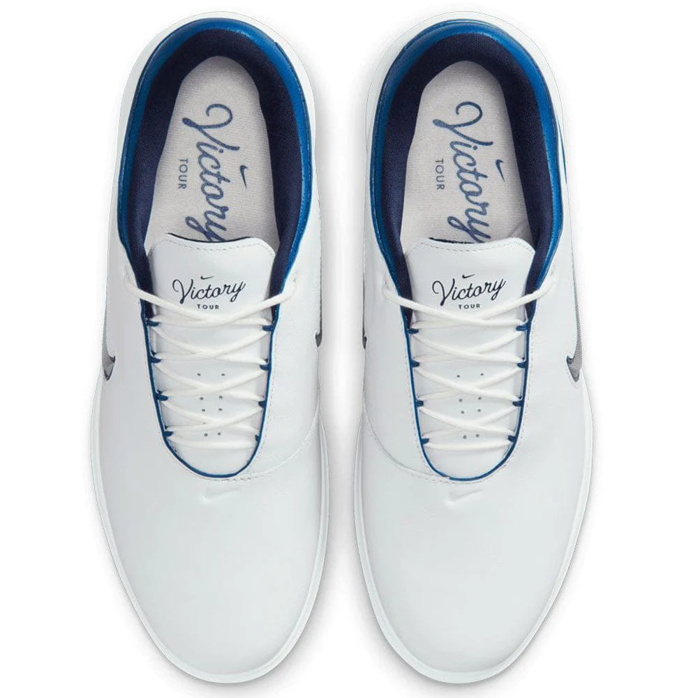 Nike Victory Tour 4 Spiked Shoes - Summit White/Metallic Silver/Court Blue - Image 6