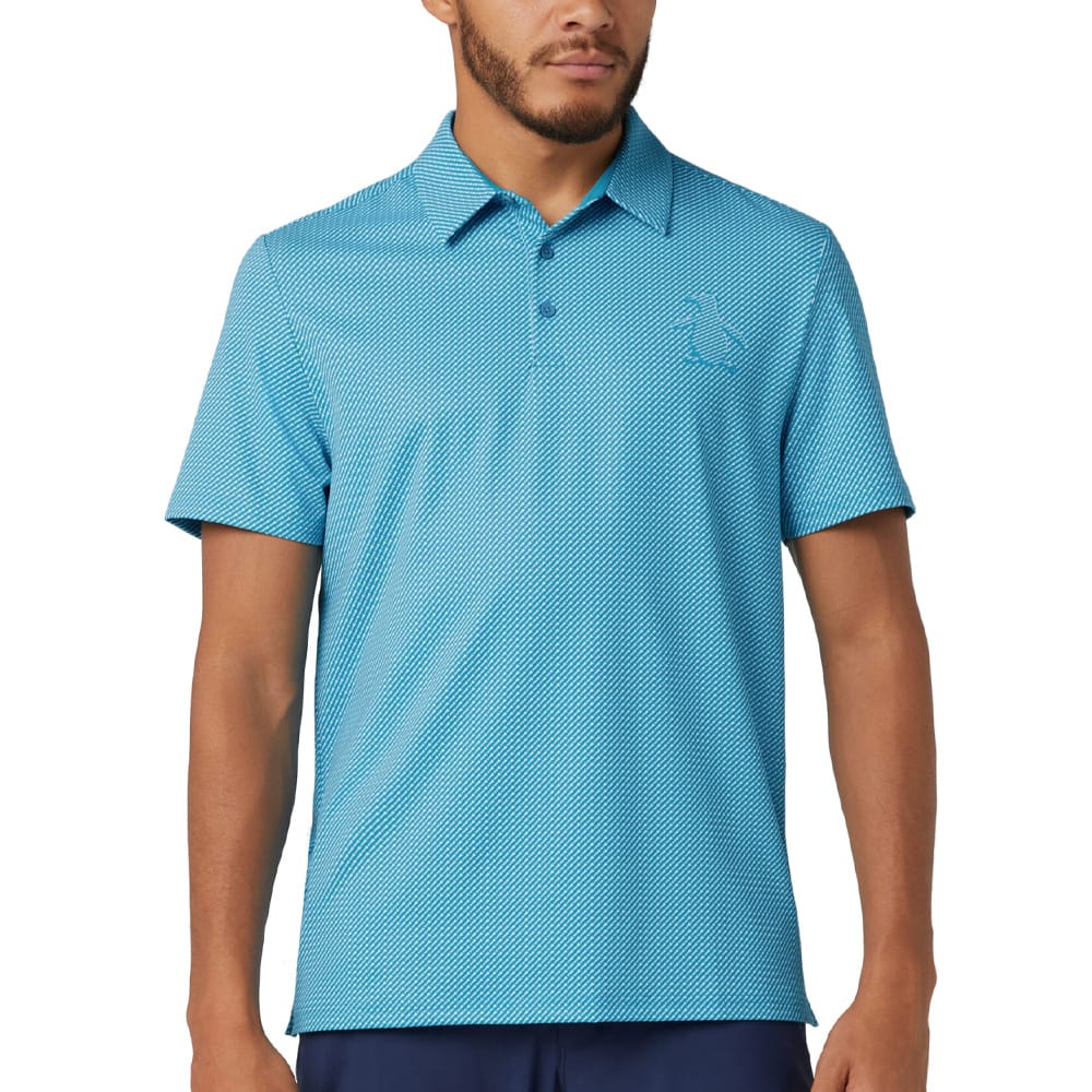 Original Penguin Dimensional "Pete"  Tee Twill Print Polo Shirt - Caribbean Sea - Image 3