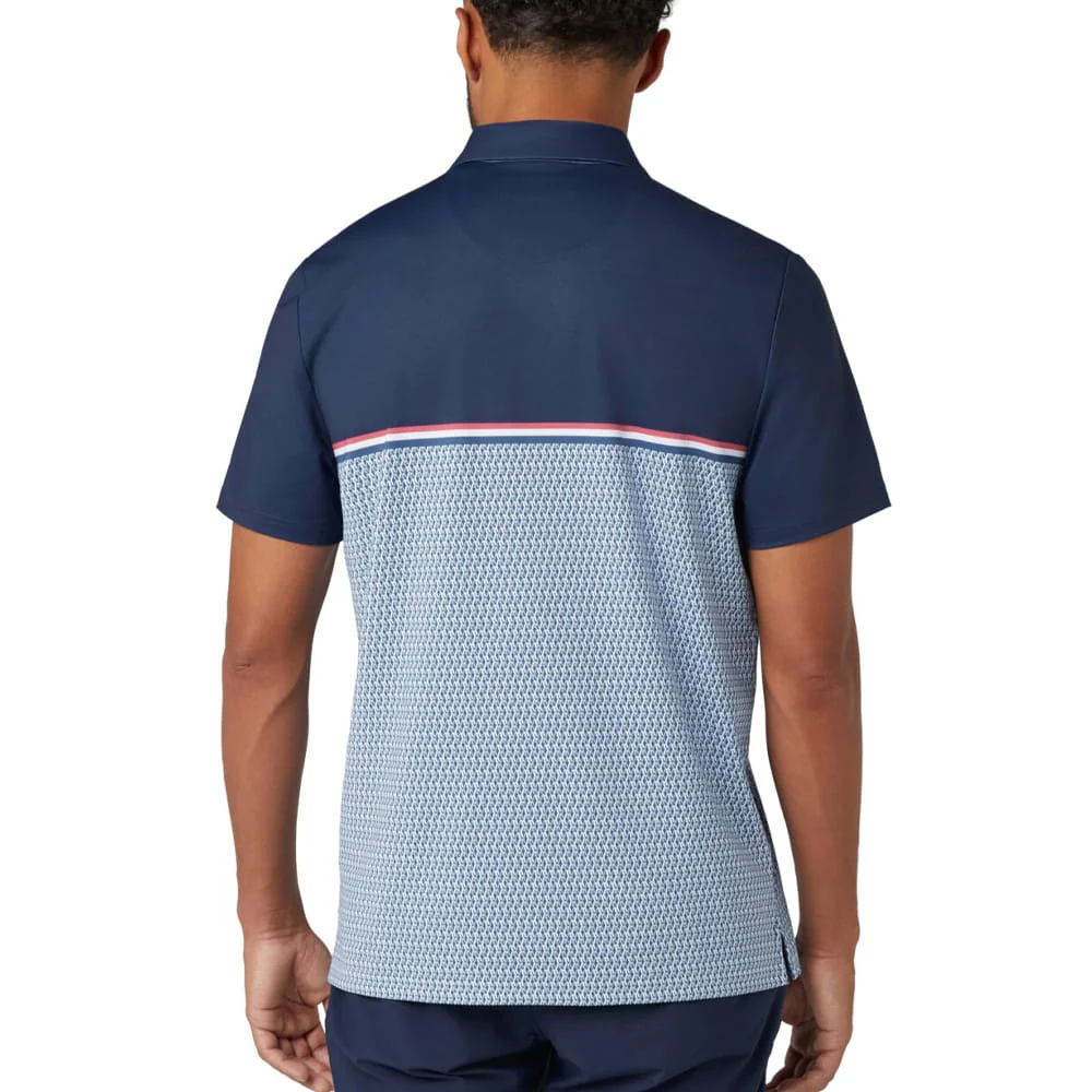 Original Penguin Engineered "P" Colour Block Print Polo Shirt - Black Iris - Image 4