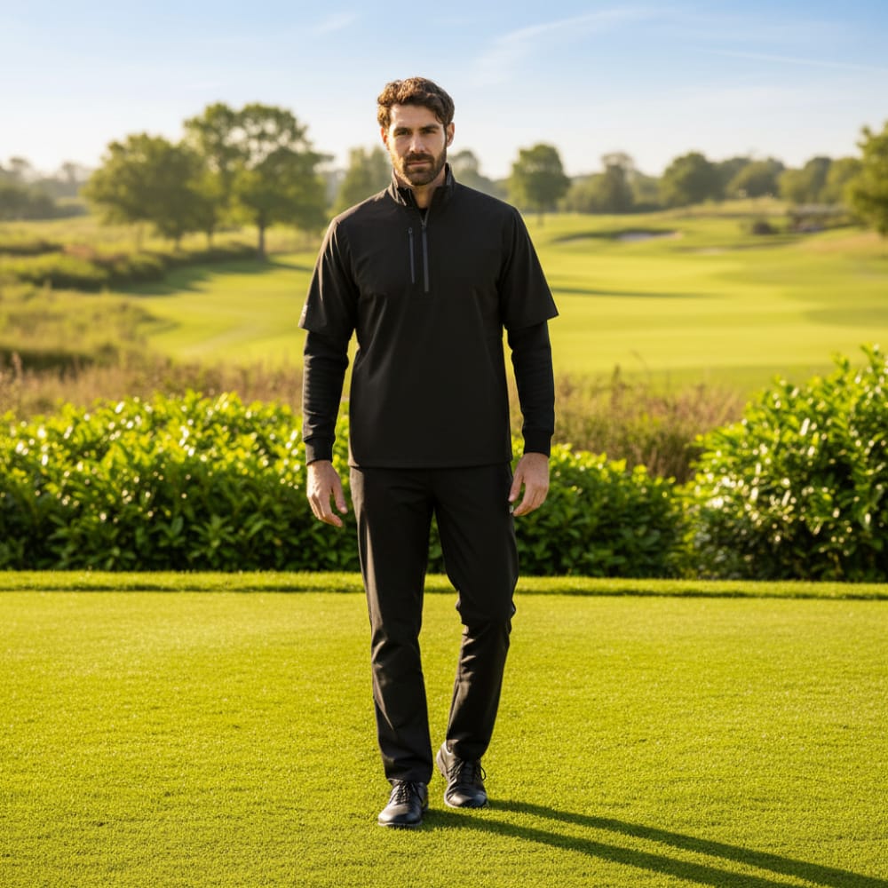 Oscar Jacobson Arlington Short Sleeved Waterproof Top - Black/Pewter - Image 3