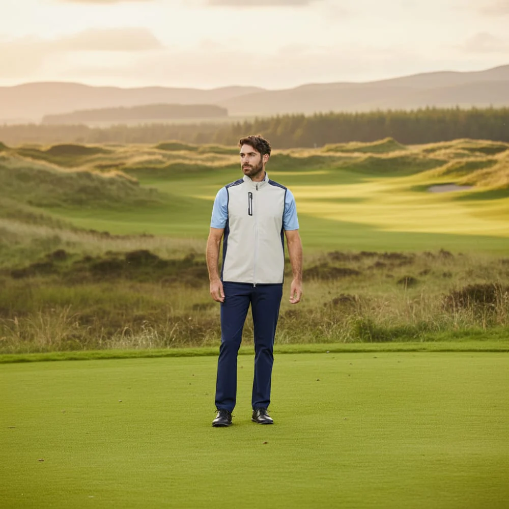 Oscar Jacobson Beatty Lightweight Gilet - Aluminium - Image 4