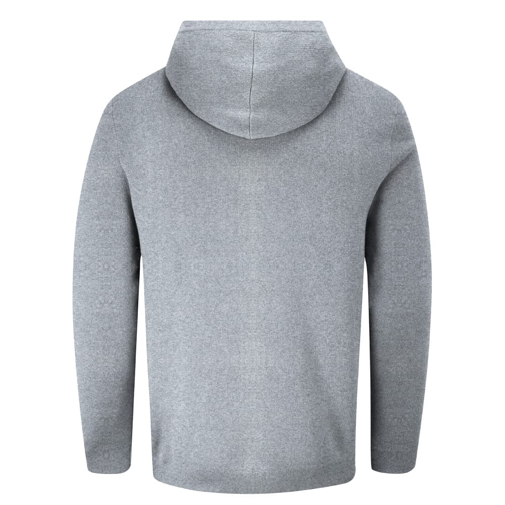 Oscar Jacobson Kennedy Lightweight Knitted Hoodie - Pewter Marl - Image 2