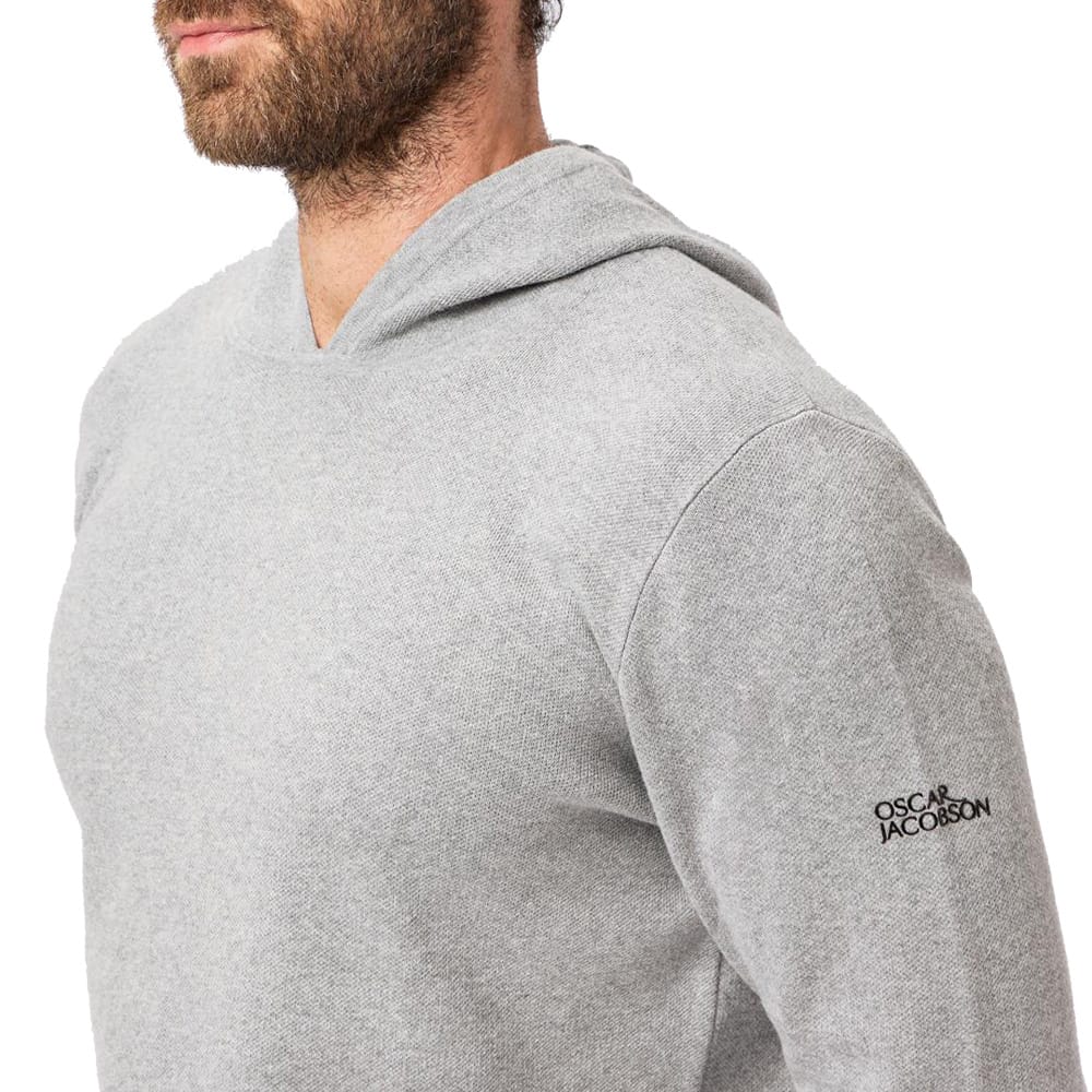 Oscar Jacobson Kennedy Lightweight Knitted Hoodie - Pewter Marl - Image 5