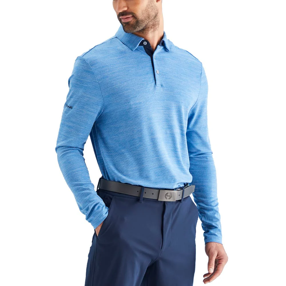 Ping Creek Polo Shirt - Tidal Blue Melange - Image 4