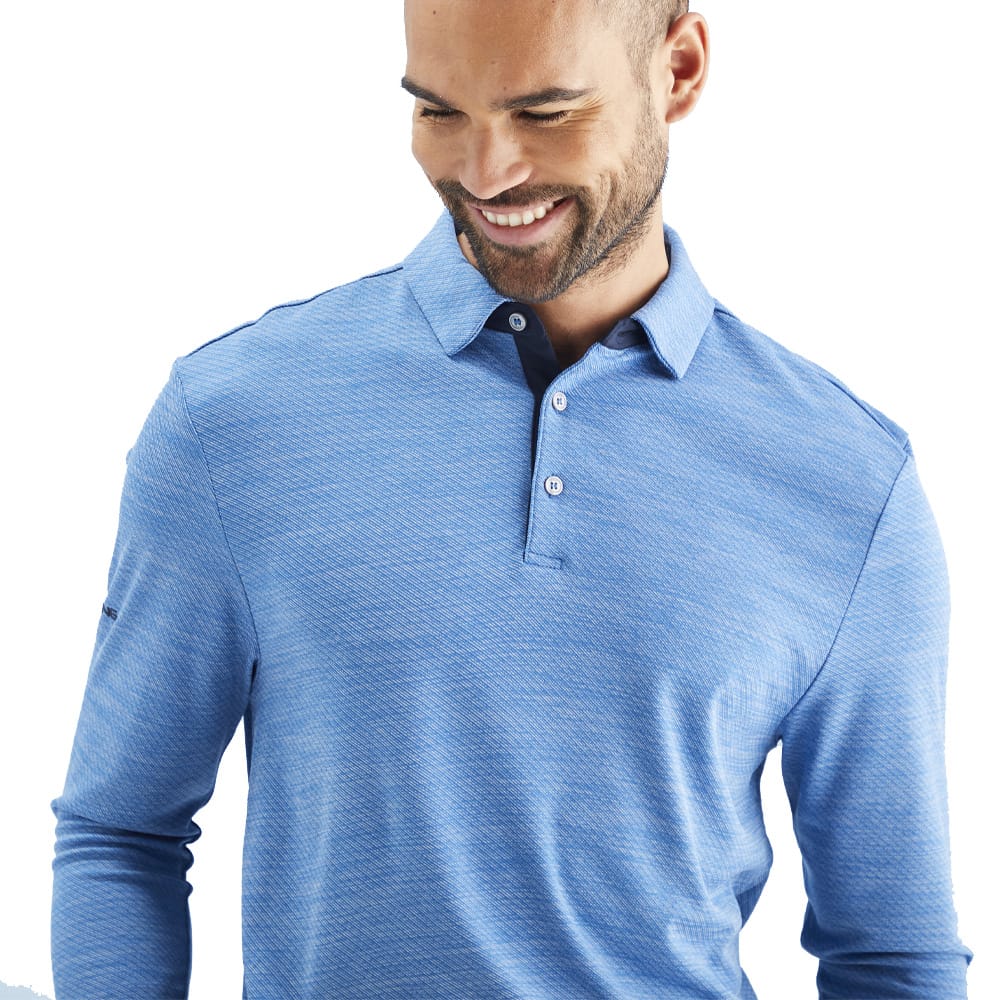 Ping Creek Polo Shirt - Tidal Blue Melange - Image 5