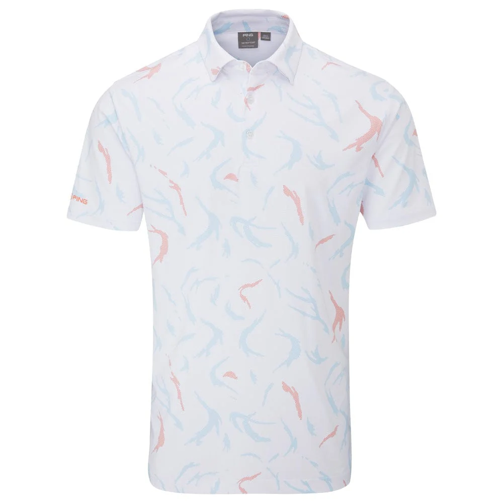 Ping Ephron Polo Shirt - White/Wild Salmon Multi