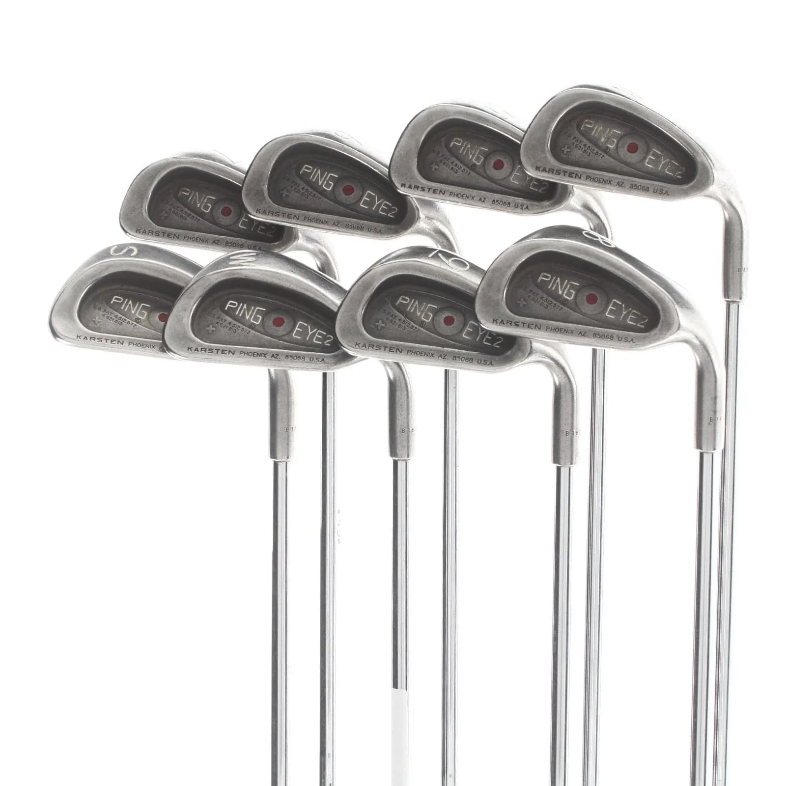 Ping Eye2 Steel Mens Right Hand Irons 4-SW Red Dot 0.75* Flat Regular - Ping Karsten