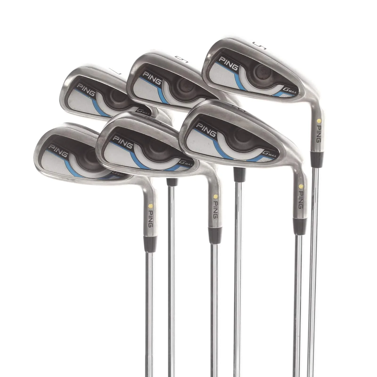 Ping G Max Steel Mens Right Hand Irons 5-PW Yellow Dot 1.5* Upright Soft Regular - Ping CFS Distance