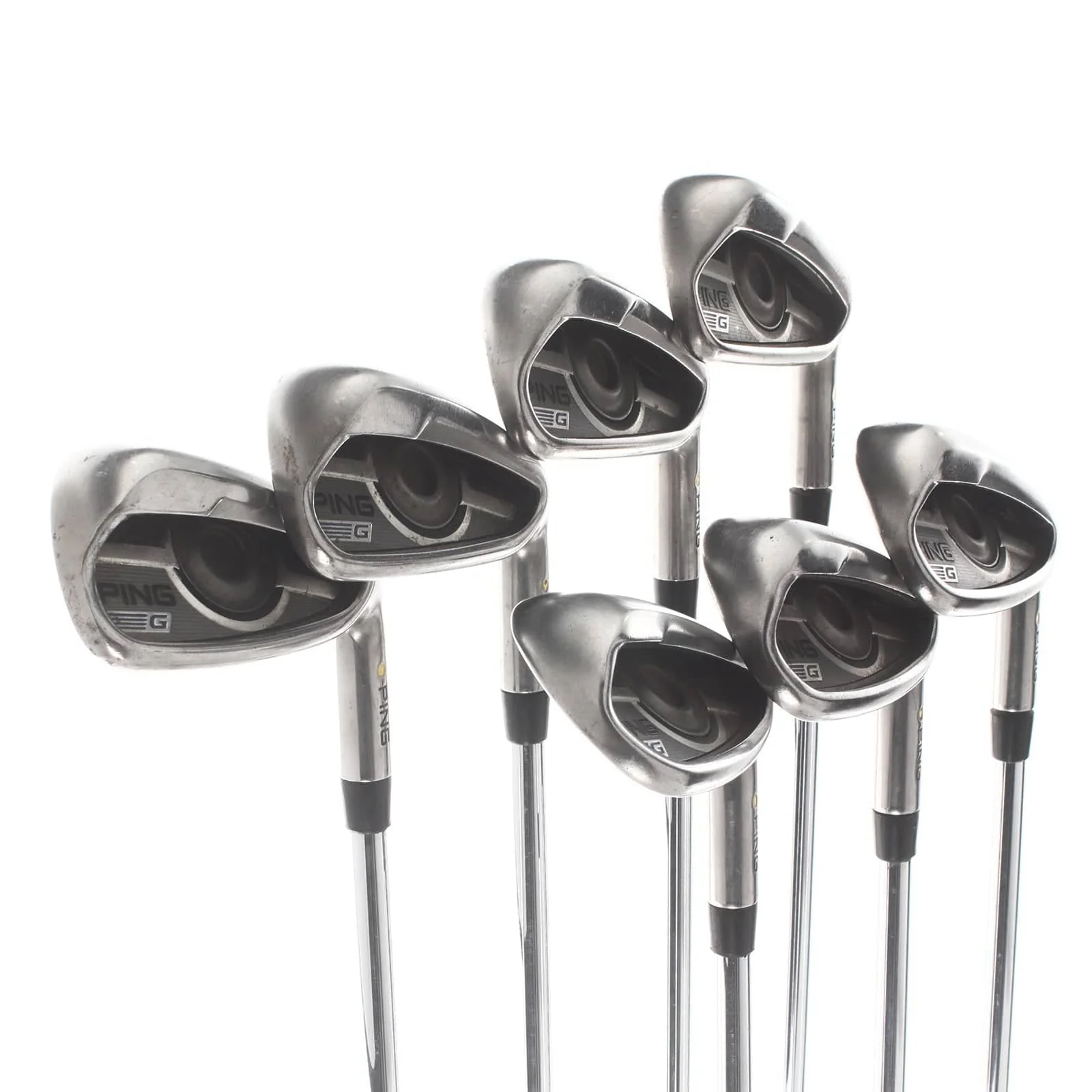 Ping G Series Steel Mens Right Hand Irons 5-SW Yellow Dot 1.5* Upright Regular - Ping AWT 2.0 - Image 2