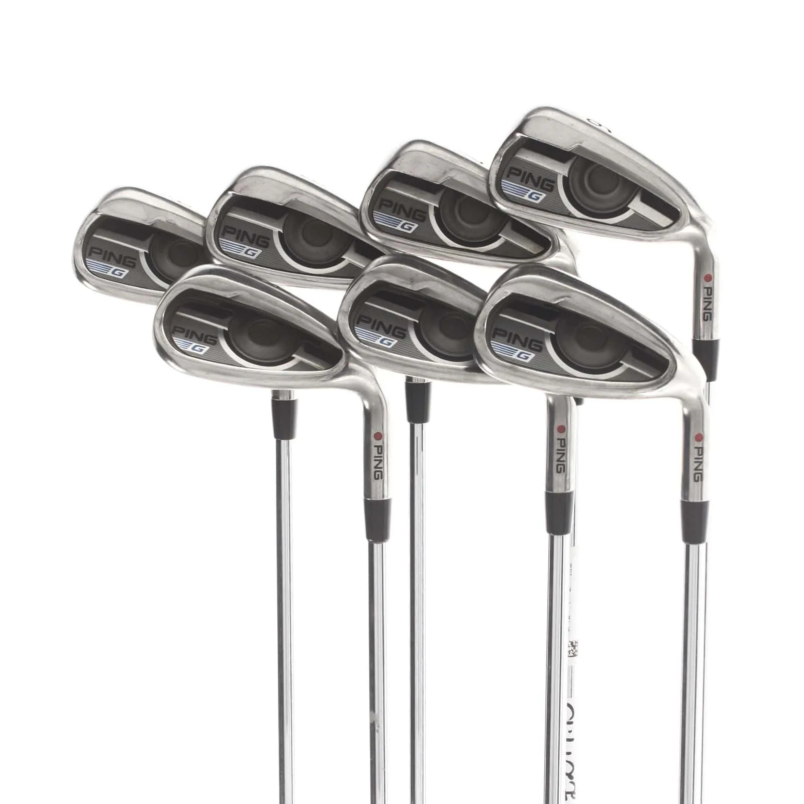 Ping G Series Steel Mens Right Hand Irons 6-SW+UW Orange Dot 2* Flat Regular - Ping AWT 2.0