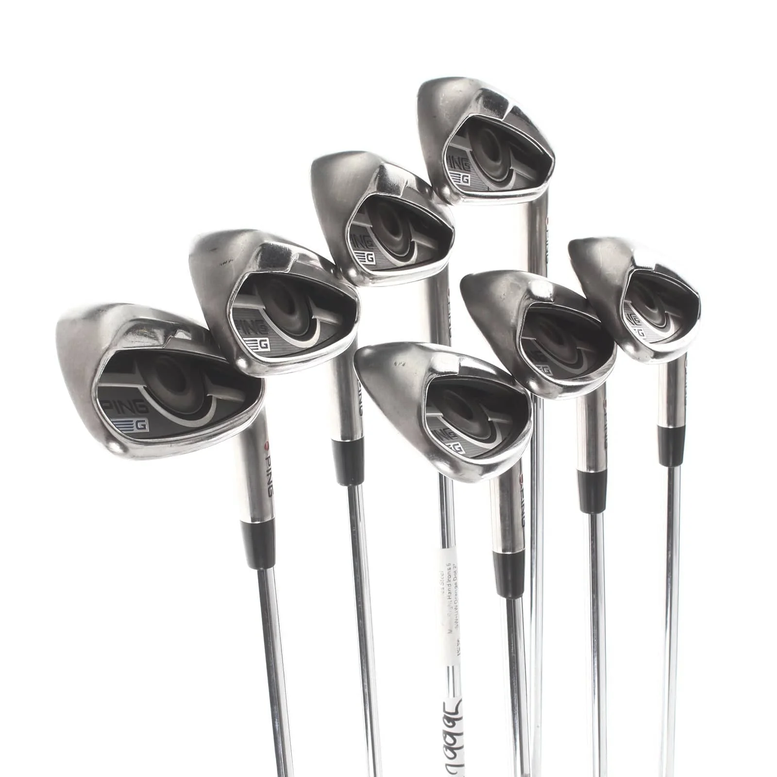 Ping G Series Steel Mens Right Hand Irons 6-SW+UW Orange Dot 2* Flat Regular - Ping AWT 2.0 - Image 2