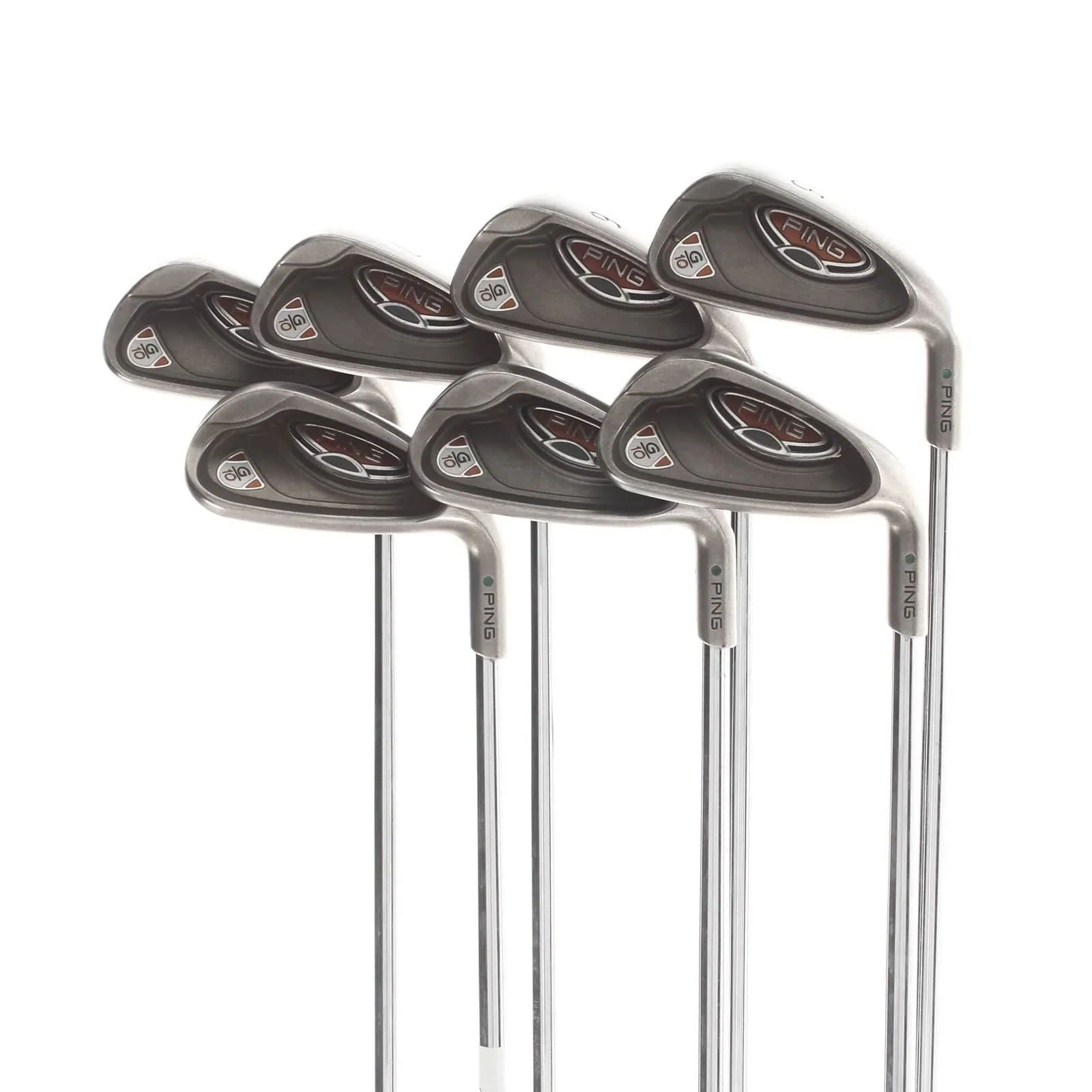 Ping G10 Steel Mens Right Hand Irons 5-SW Green Dot 2.25* Upright Regular - Ping AWT