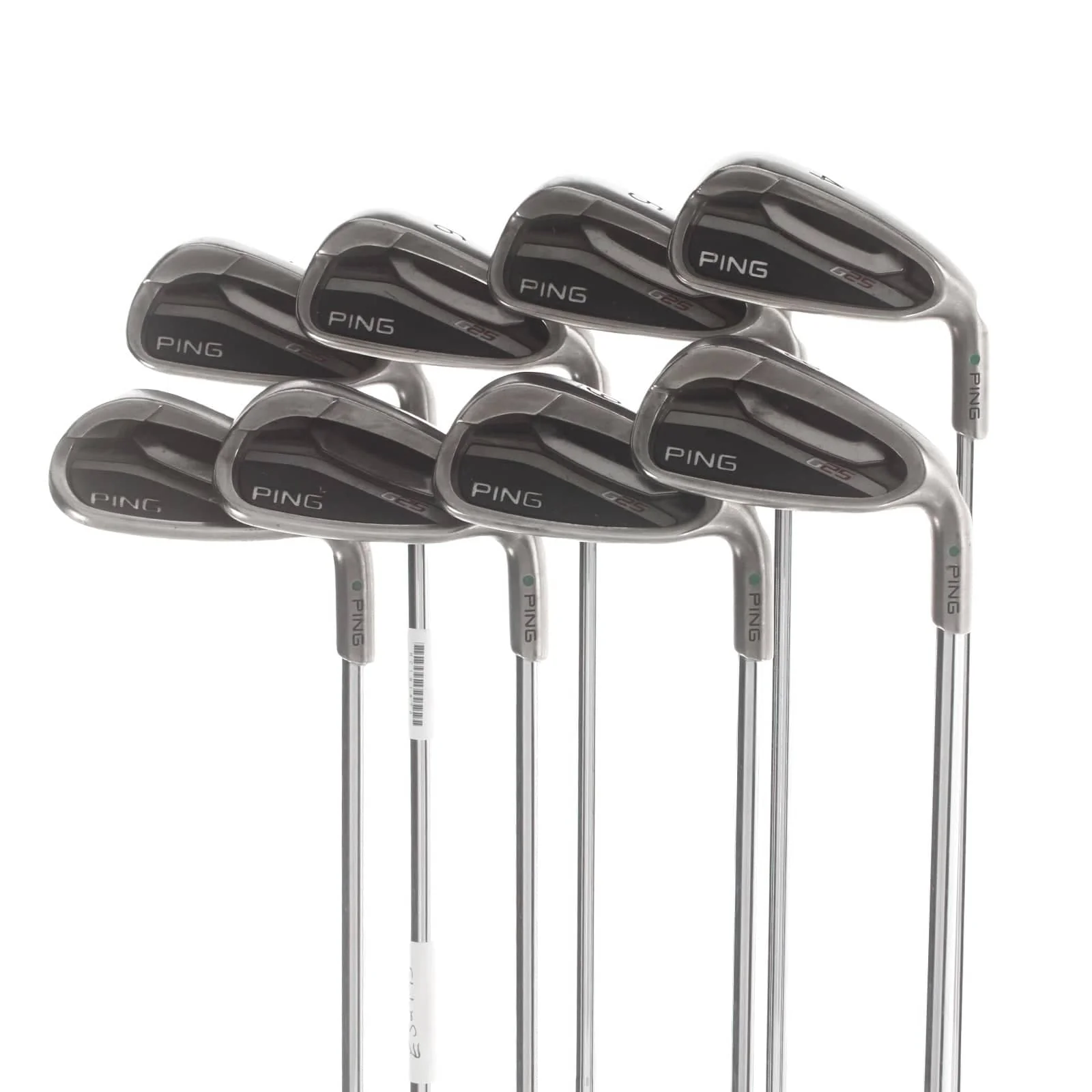 Ping G25 Steel Mens Right Hand Irons 4-SW Green Dot 2.25* Upright Regular - Ping CFS