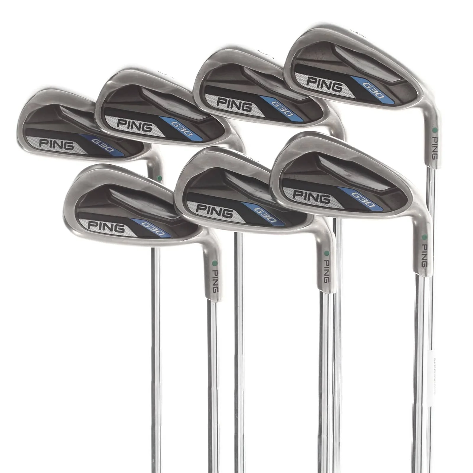 Ping G30 Steel Mens Right Hand Irons 4-PW Green Dot 2.25* Upright Extra Stiff - Ping CFS