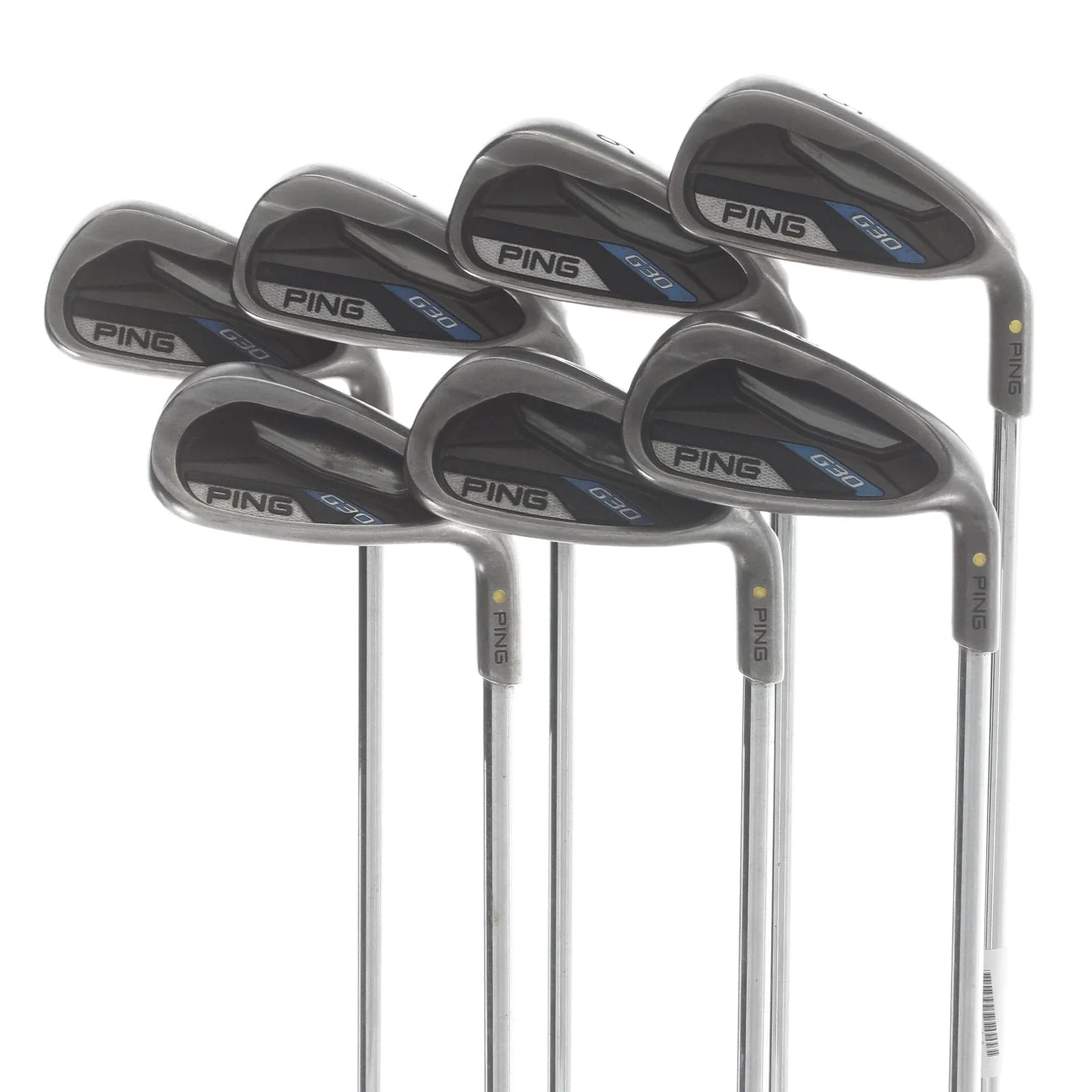 Ping G30 Steel Mens Right Hand Irons 5-SW Yellow Dot 1.5* Upright Soft Regular - Ping CFS Distance