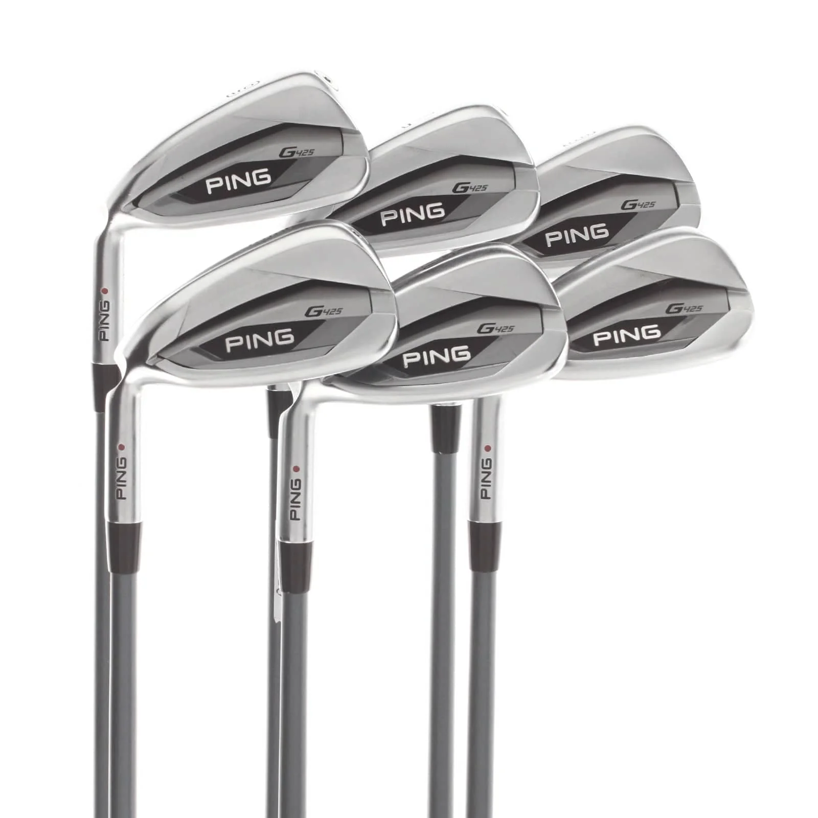 Ping G425 Graphite Mens Left Hand Irons 6-UW Orange Dot 2* Flat Senior - Ping AWT