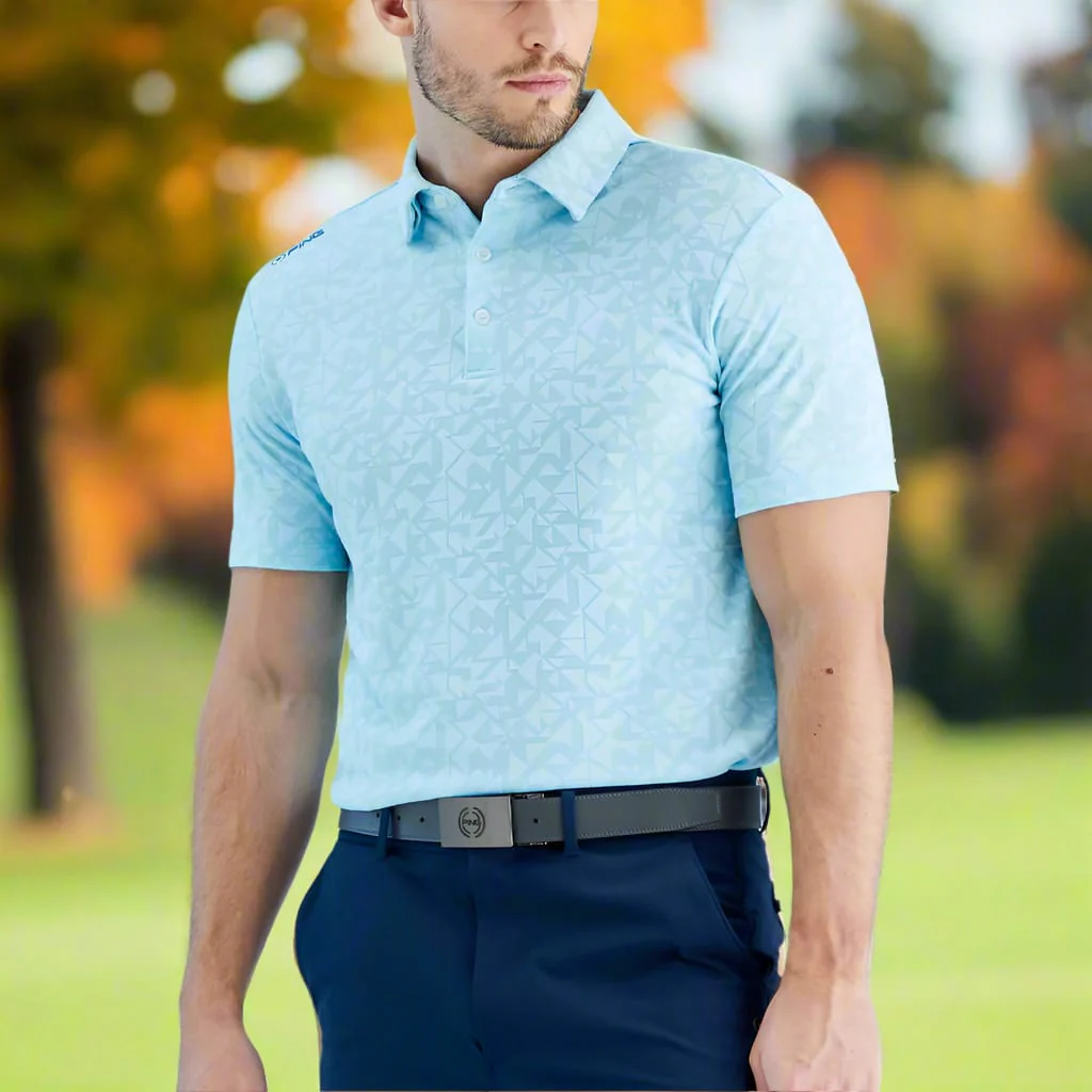 Ping Geo-Camo Polo Shirt - Crystal Blue - Image 3