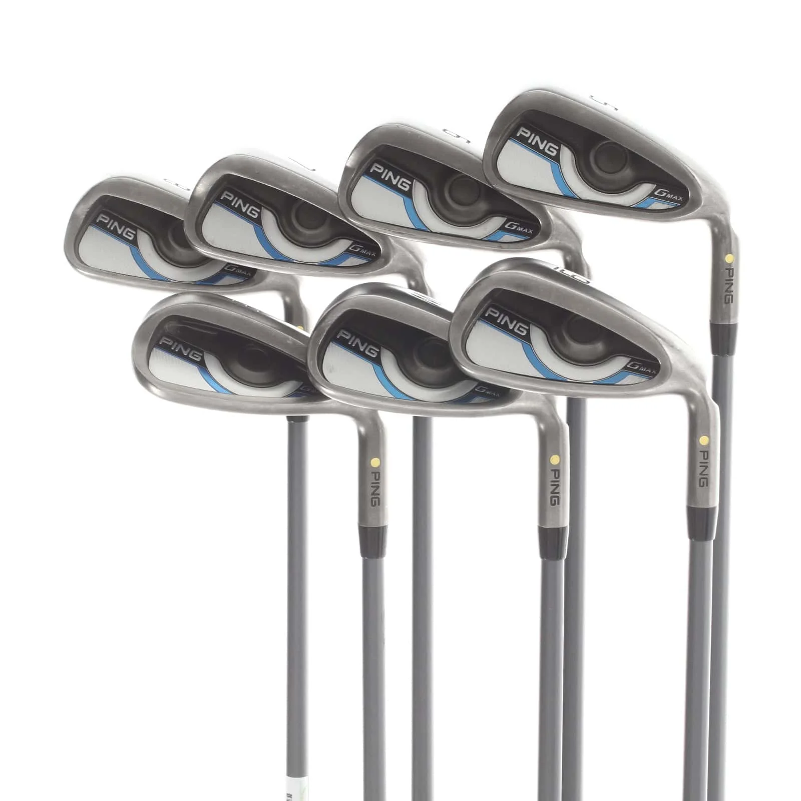 Ping GMax Graphite Mens Right Hand Irons 5-SW Yellow Dot 1.5* Upright Senior - Ping CFS 65