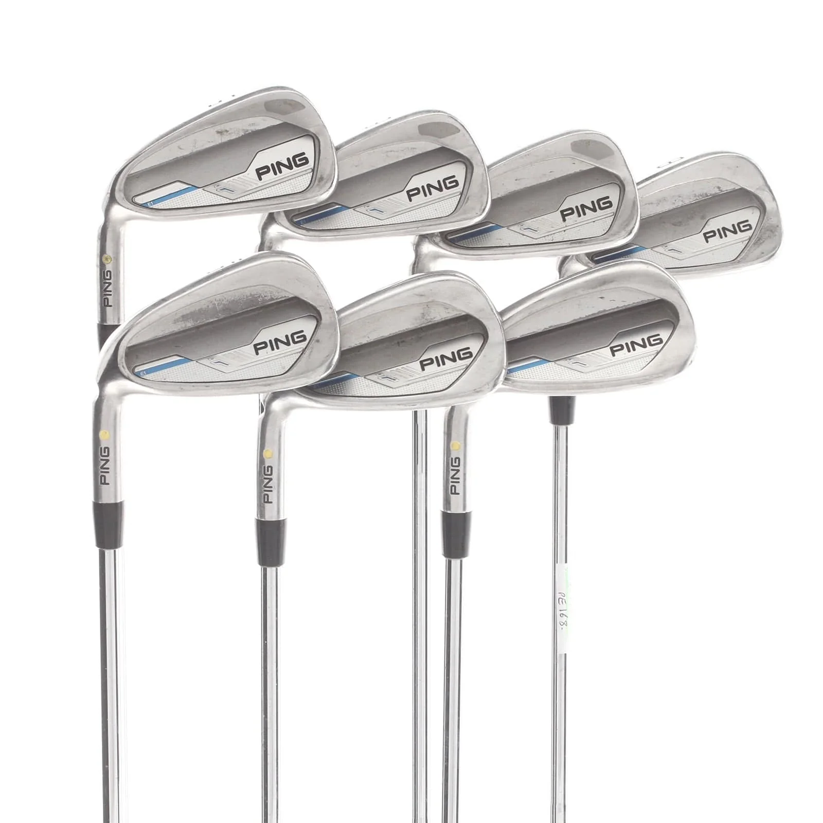 Ping I-Series E1 Steel Mens Left Hand Irons 5-UW Yellow Dot 1.5* Upright Regular - Ping CFS Distance