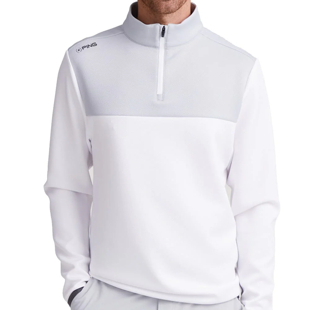 Ping Kinver 1/4 Zip Pullover - White/Pearl Grey - Image 3