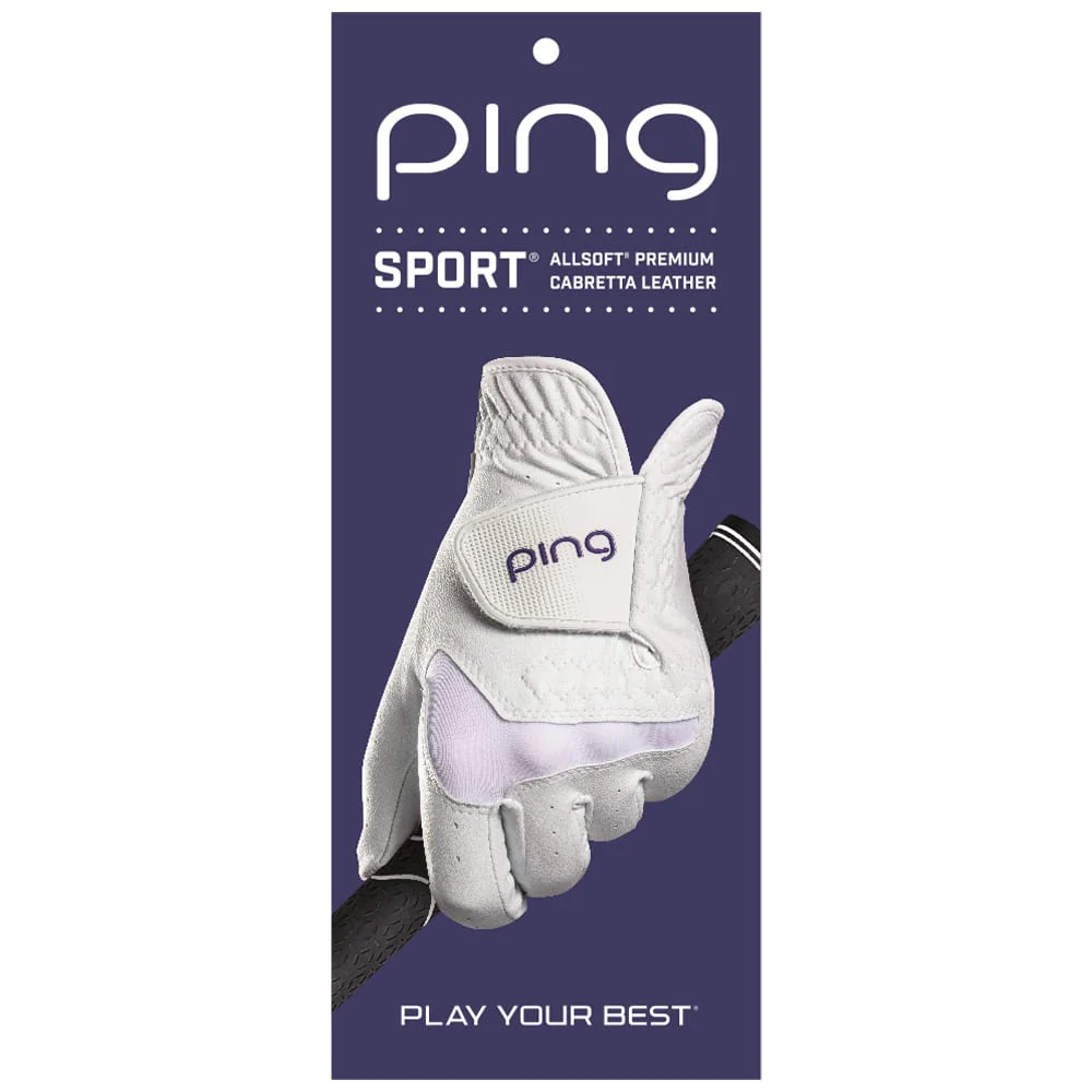 Ping Ladies Sport Glove - Left Hand - White/Purple - Image 2
