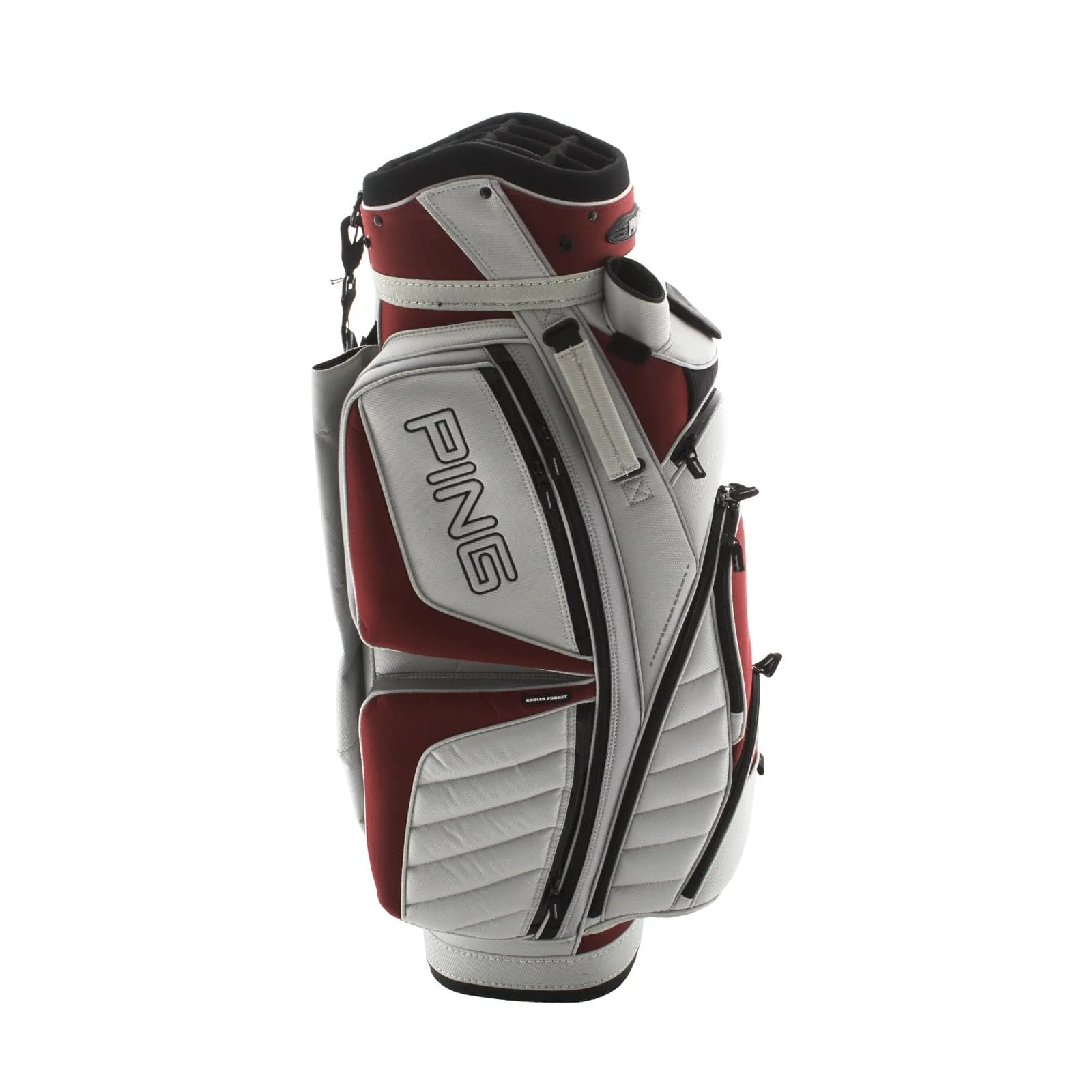 Ping Pioneer Cart Bag - White/Crimson/Silver - Image 3