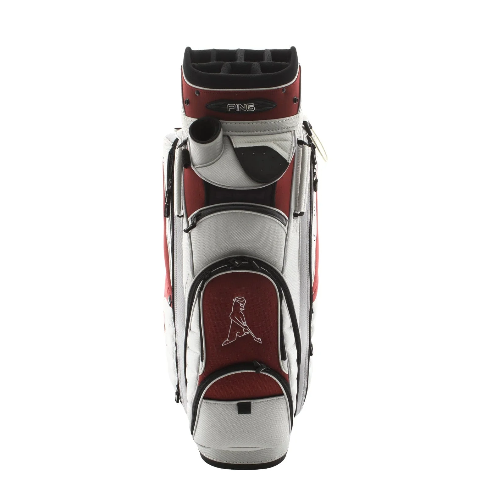 Ping Pioneer Cart Bag - White/Crimson/Silver - Image 4
