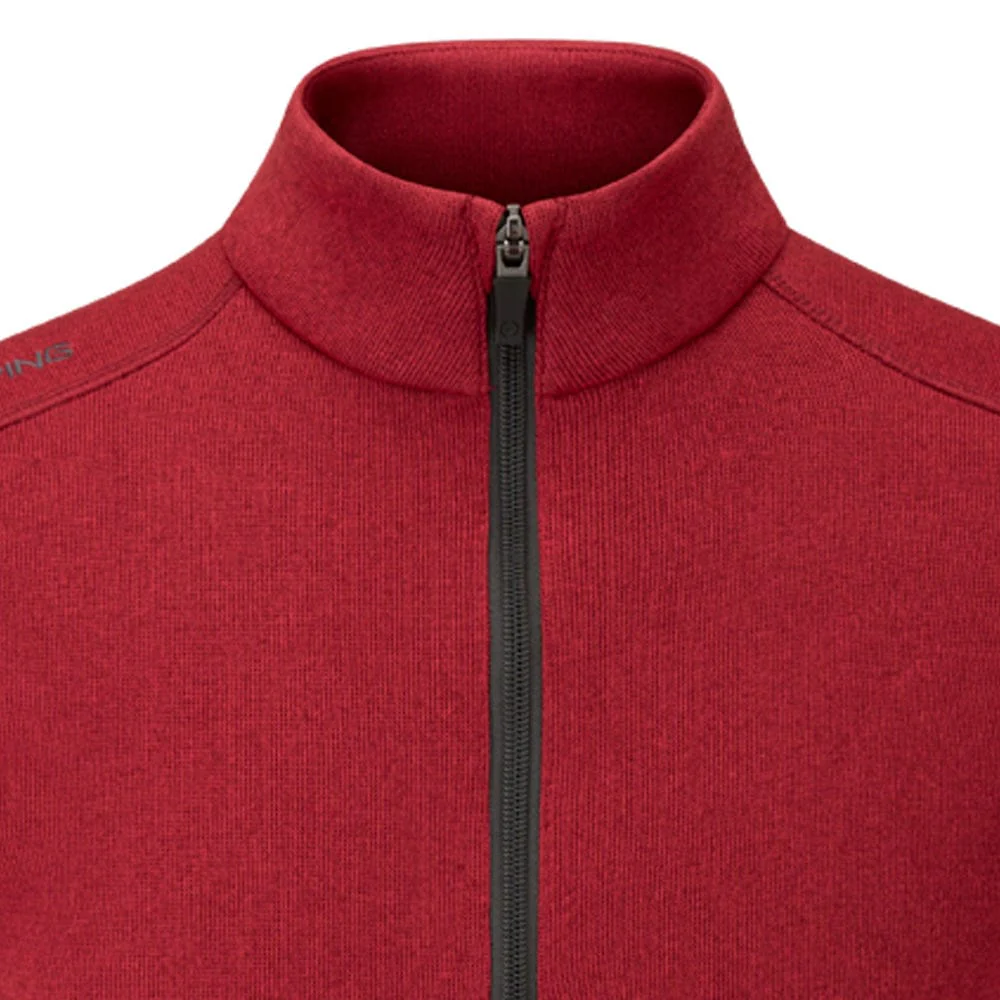 Ping Ramsey Junior 1/2 Zip Sweater - Rich Red Marl - Image 3