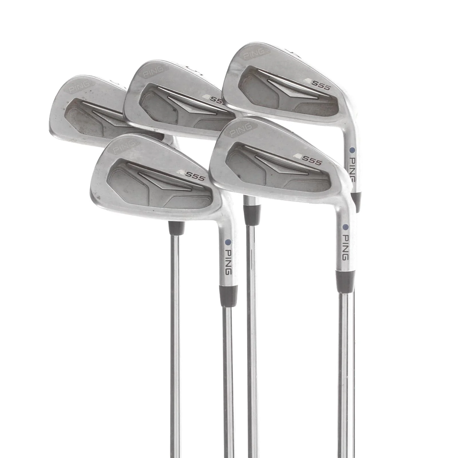 Ping S55 Steel Mens Right Hand Irons 4-8 Blue Dot 0.75* Upright Stiff - Project X Rifle 6.0
