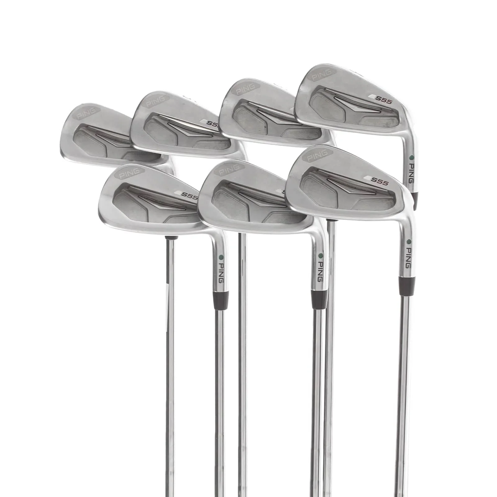 Ping S55 Steel Mens Right Hand Irons 4-PW Green Dot 2.25* Upright Stiff - Ping CFS