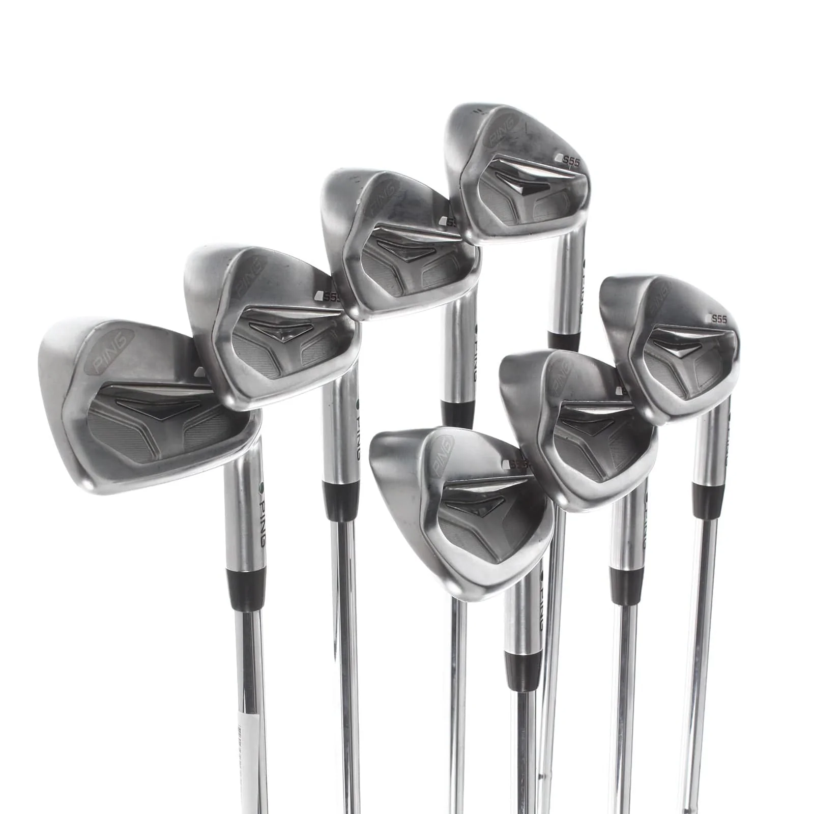 Ping S55 Steel Mens Right Hand Irons 4-PW Green Dot 2.25* Upright Stiff - Ping CFS - Image 2