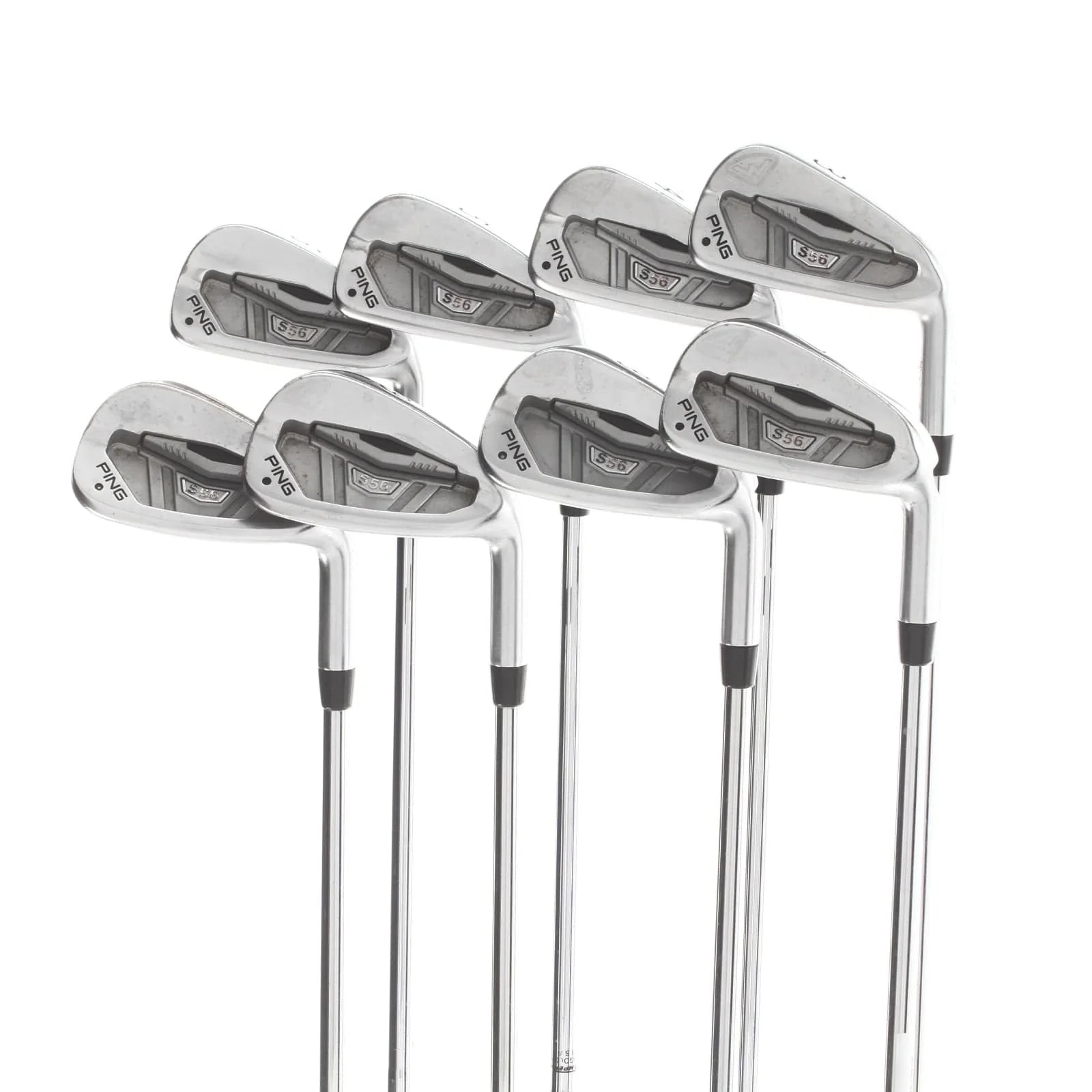 Ping S56 Steel Mens Right Hand Irons 3-PW Black Dot Stiff - Dynamic Gold S300